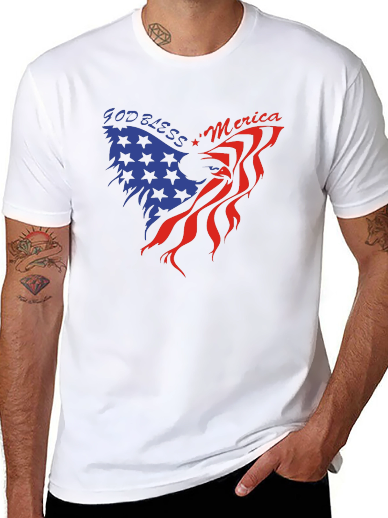 God Bless America Eagle Graphic Tee - Patriotic Style