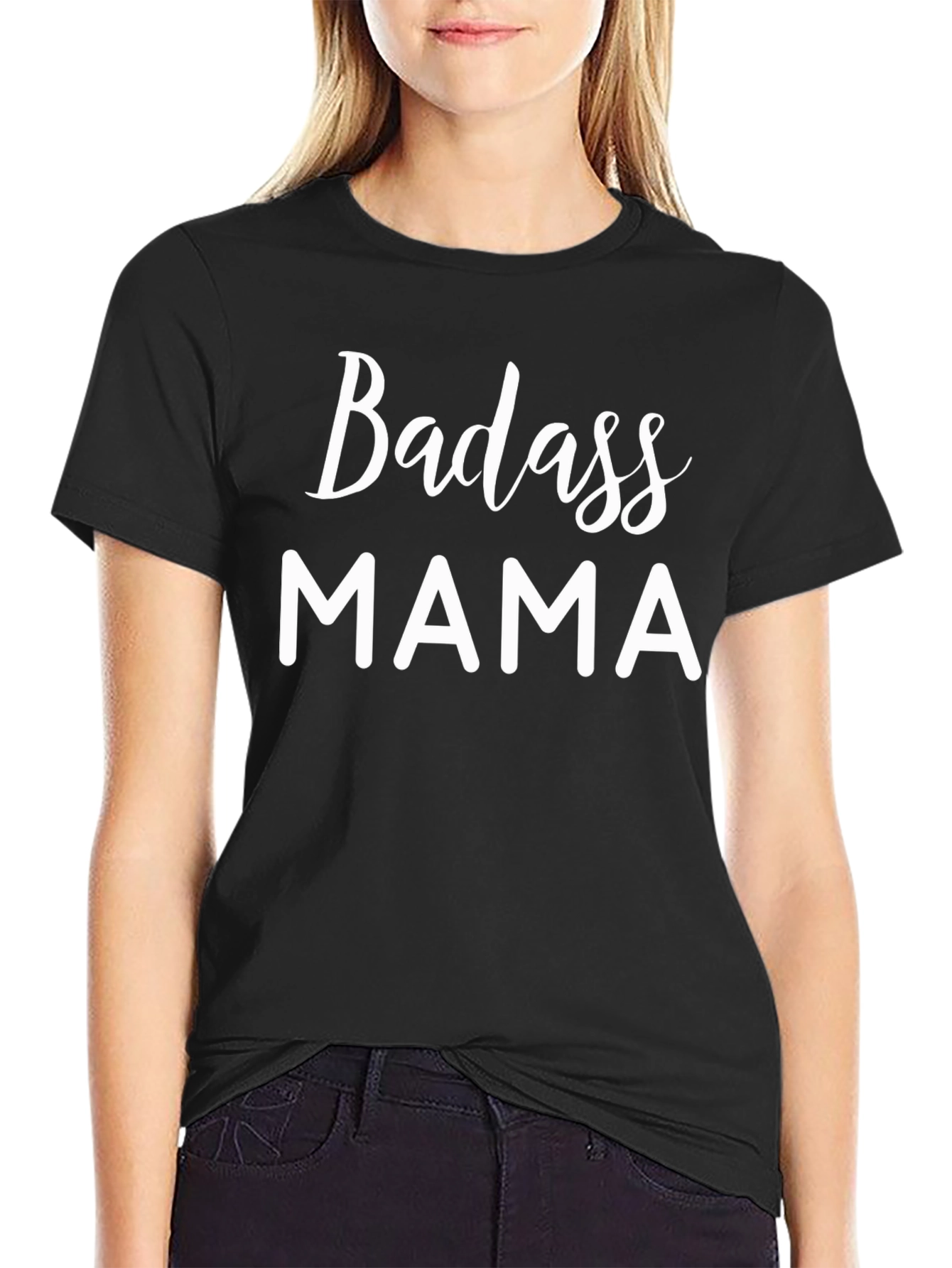 Badass Mama Graphic Tee - Black Cotton T-Shirt