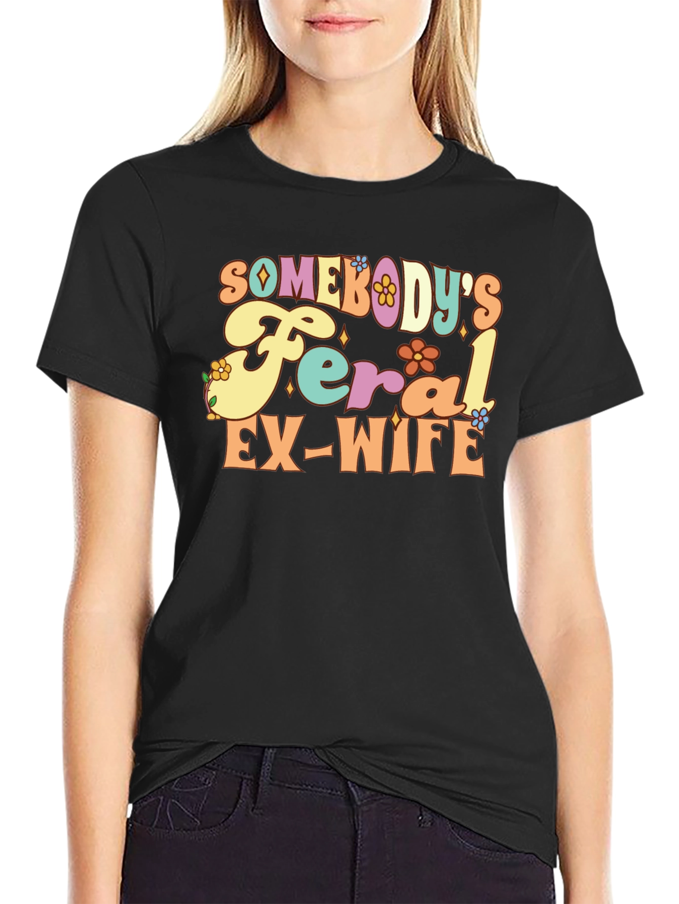 Feral Ex-Wife Graphic Tee - Funny Slogan Shirt