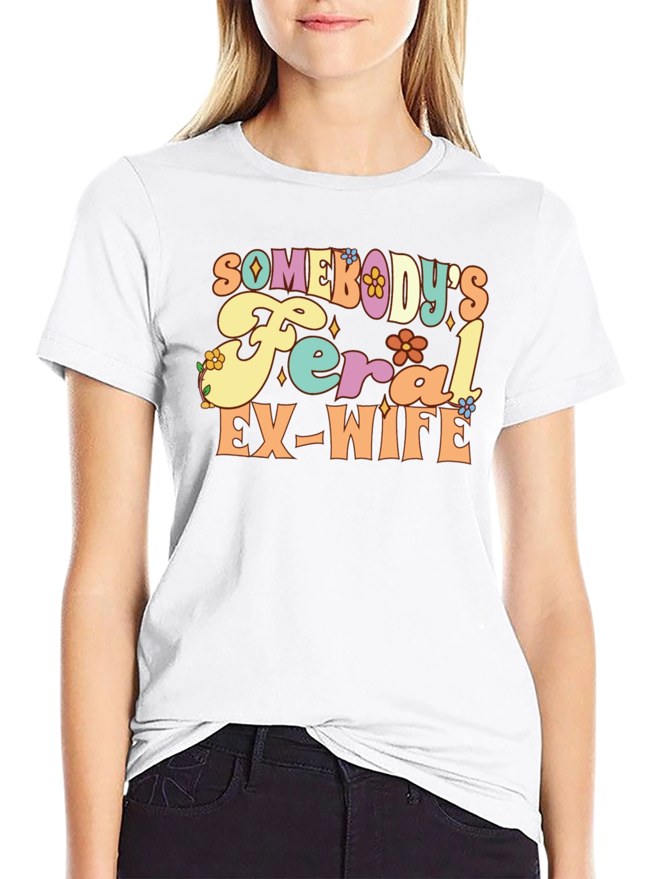 Feral Ex-Wife Graphic Tee - Funny Slogan Shirt