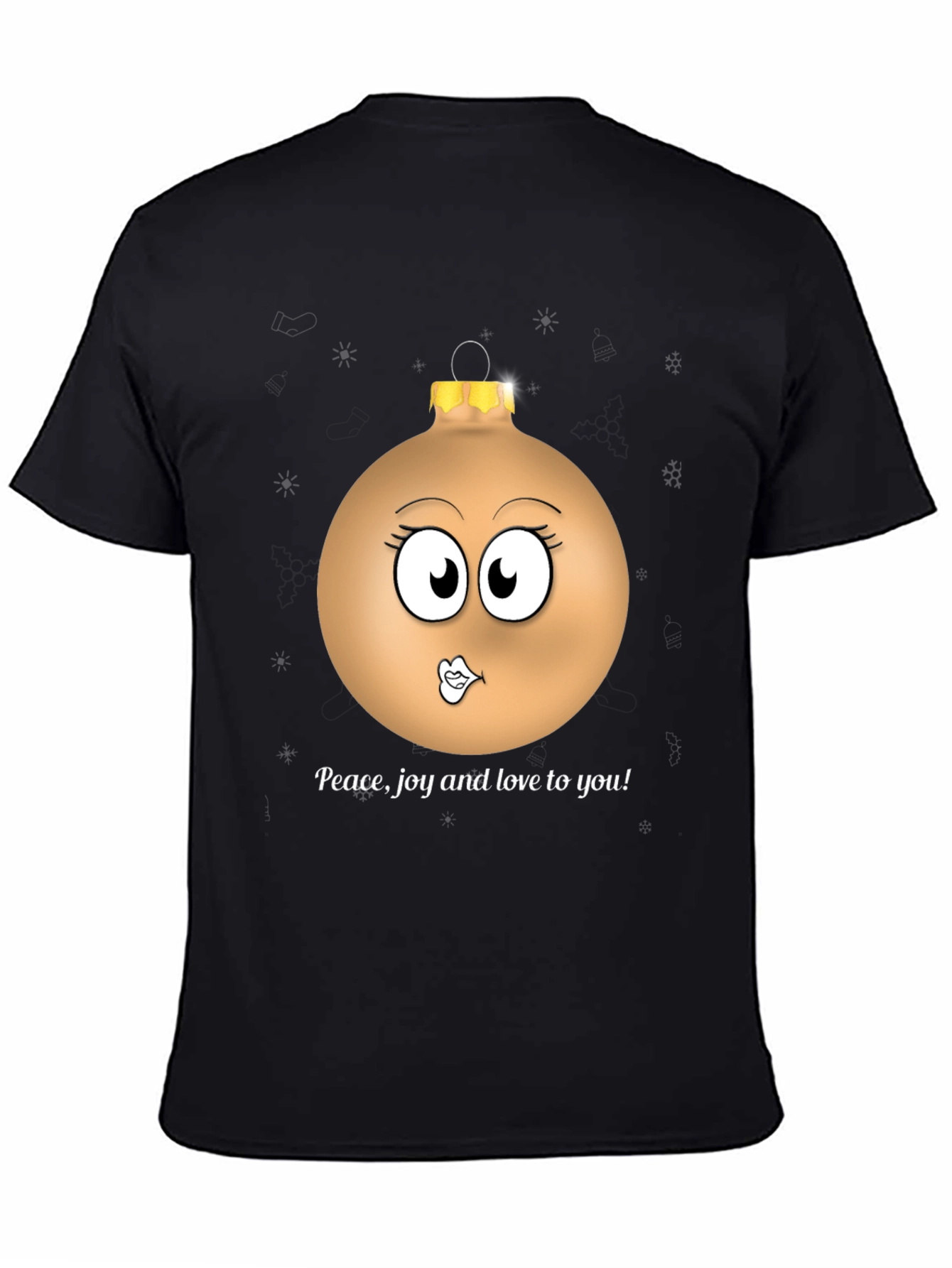 Festive Ornament Graphic Tee - Peace Joy Love