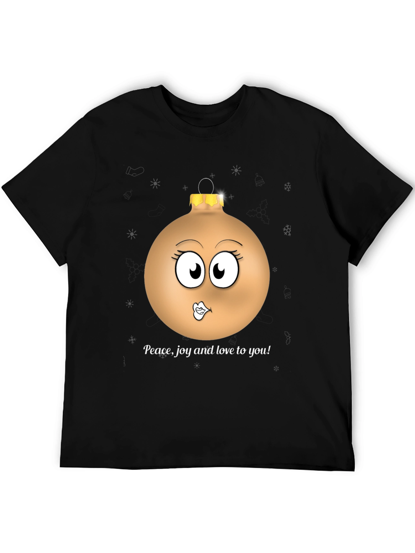 Festive Ornament Graphic Tee - Peace Joy Love