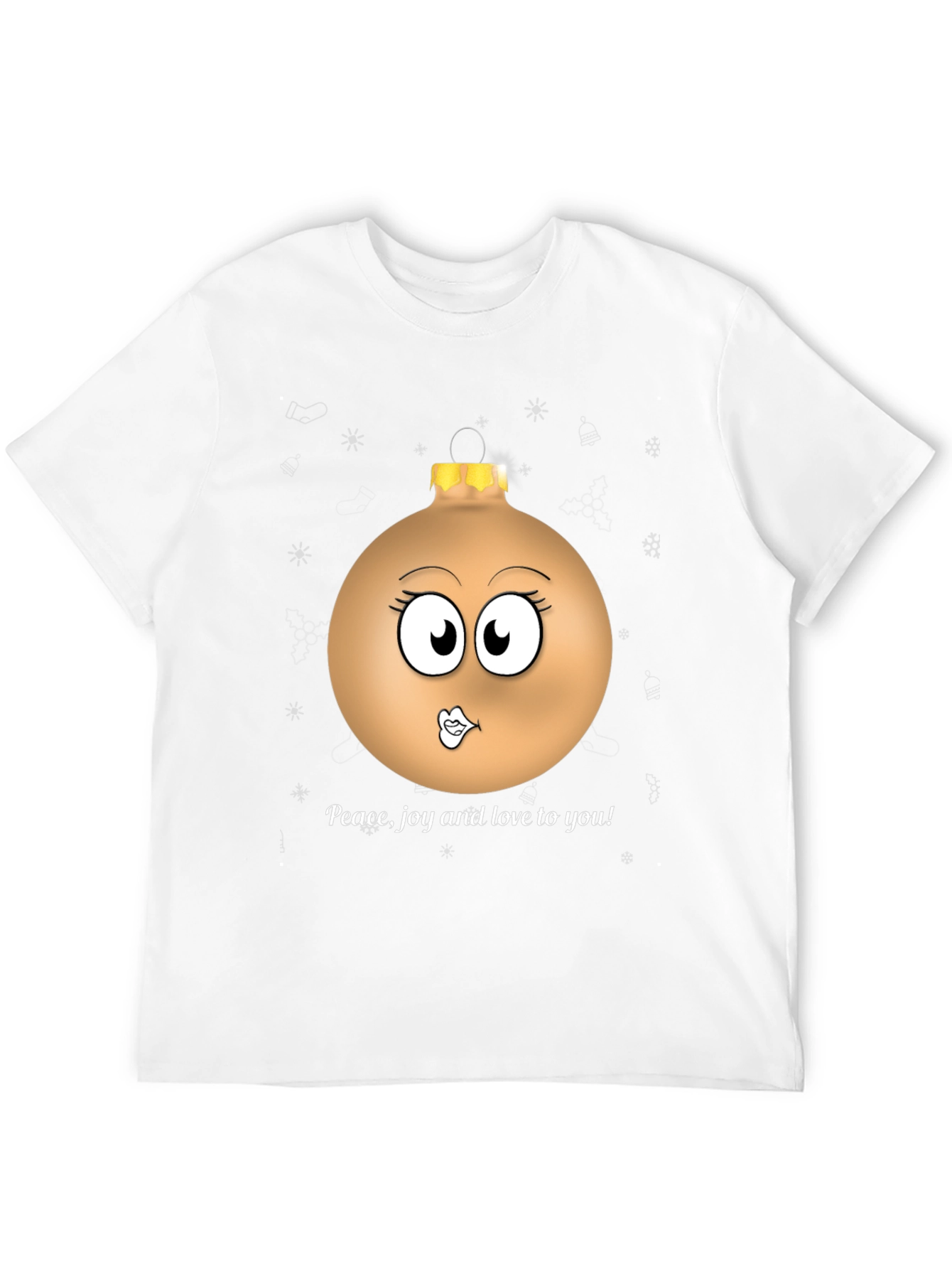 Festive Ornament Graphic Tee - Peace Joy Love