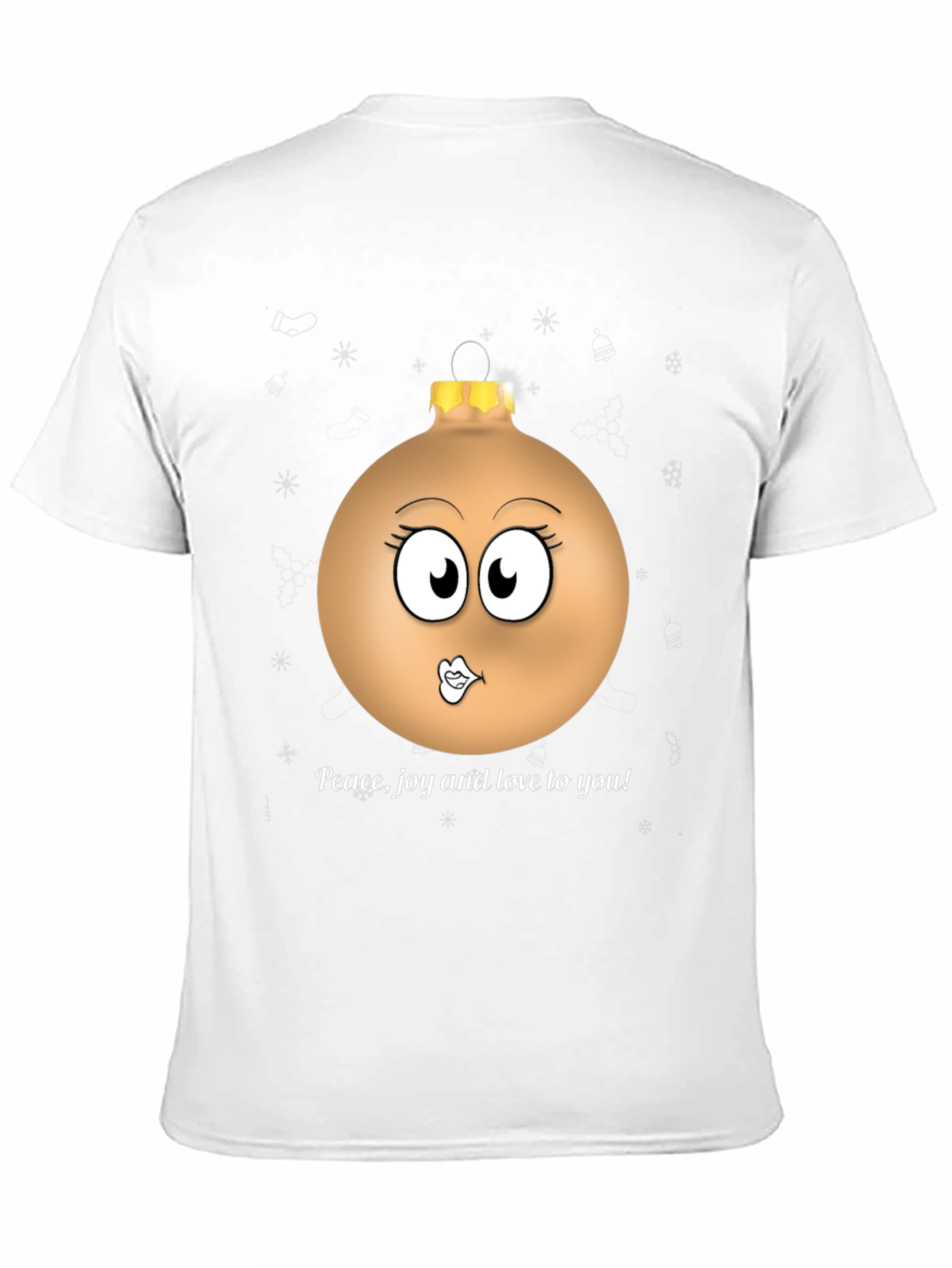 Festive Ornament Graphic Tee - Peace Joy Love