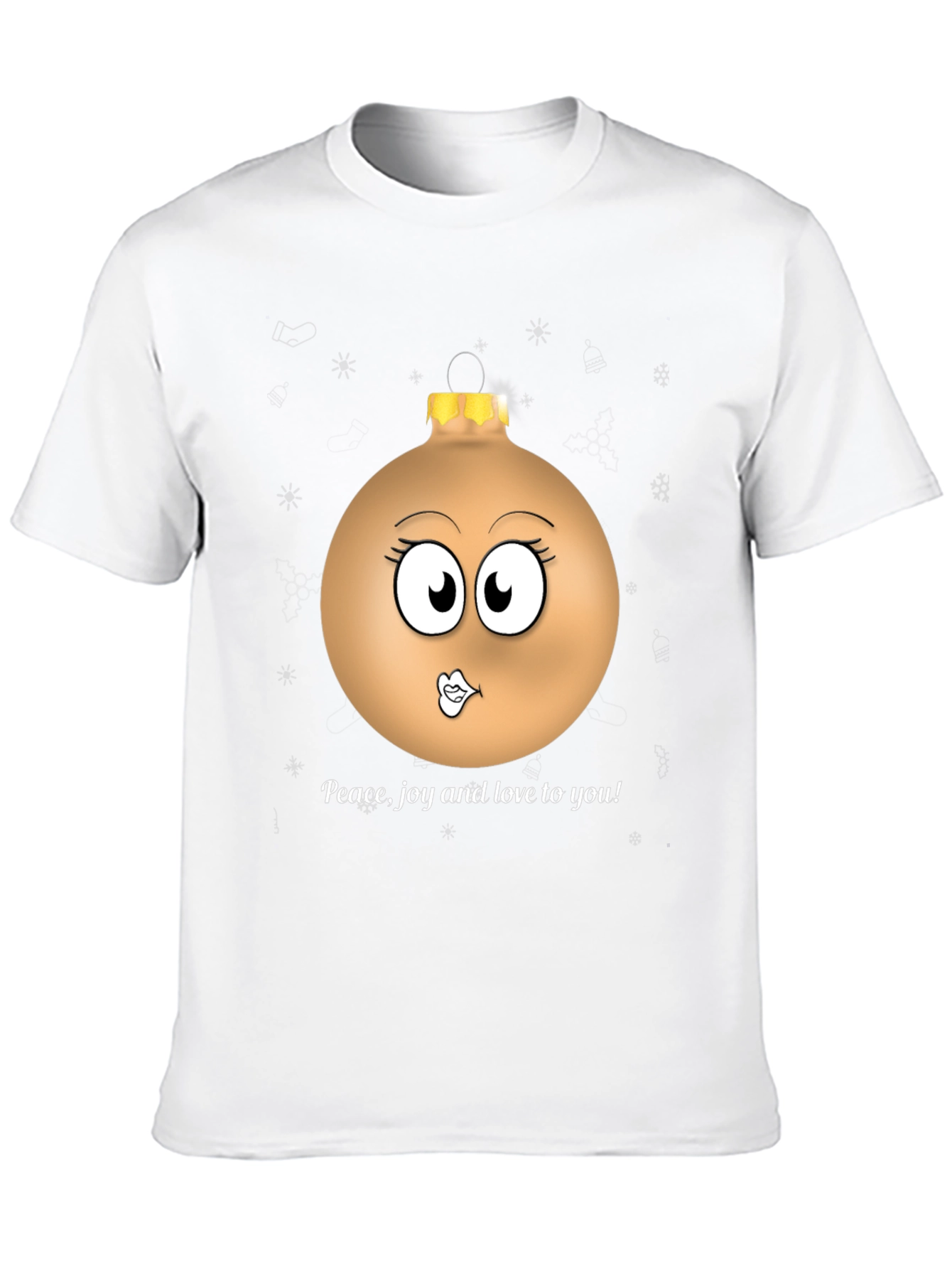 Festive Ornament Graphic Tee - Peace Joy Love