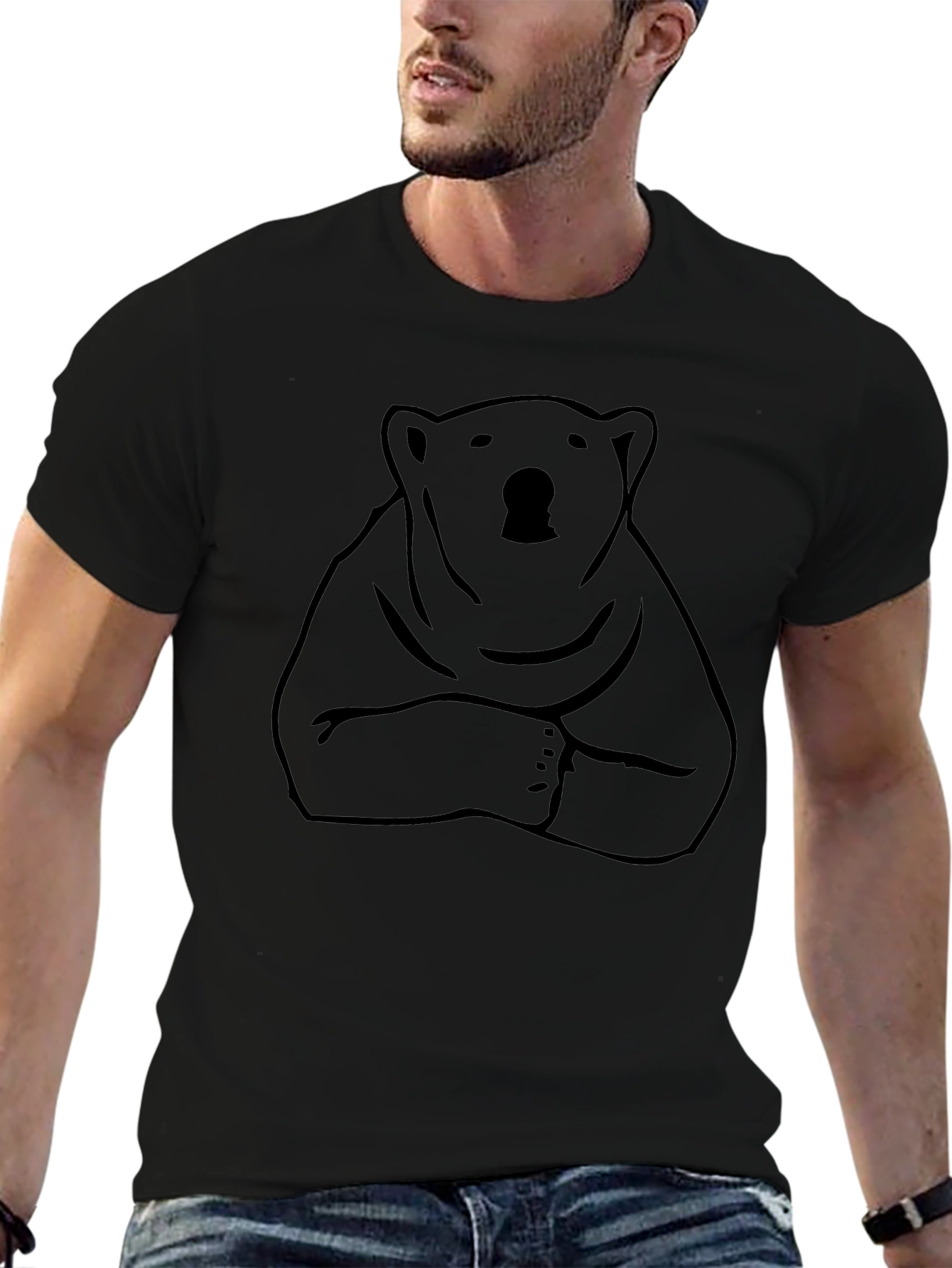 Cool Bear Graphic Tee - Relaxed Fit Black T-Shirt