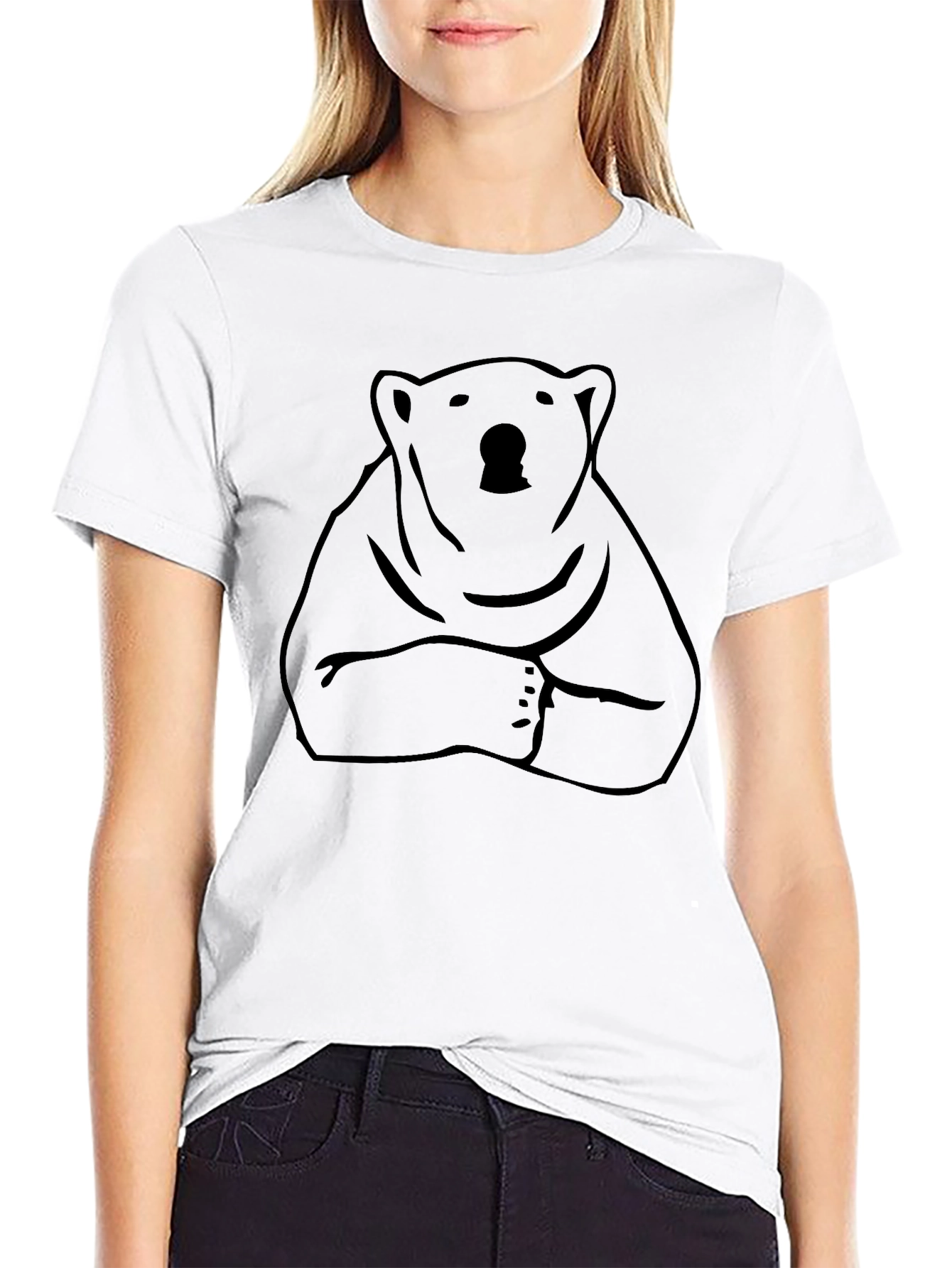 Cool Bear Graphic Tee - Relaxed Fit Black T-Shirt