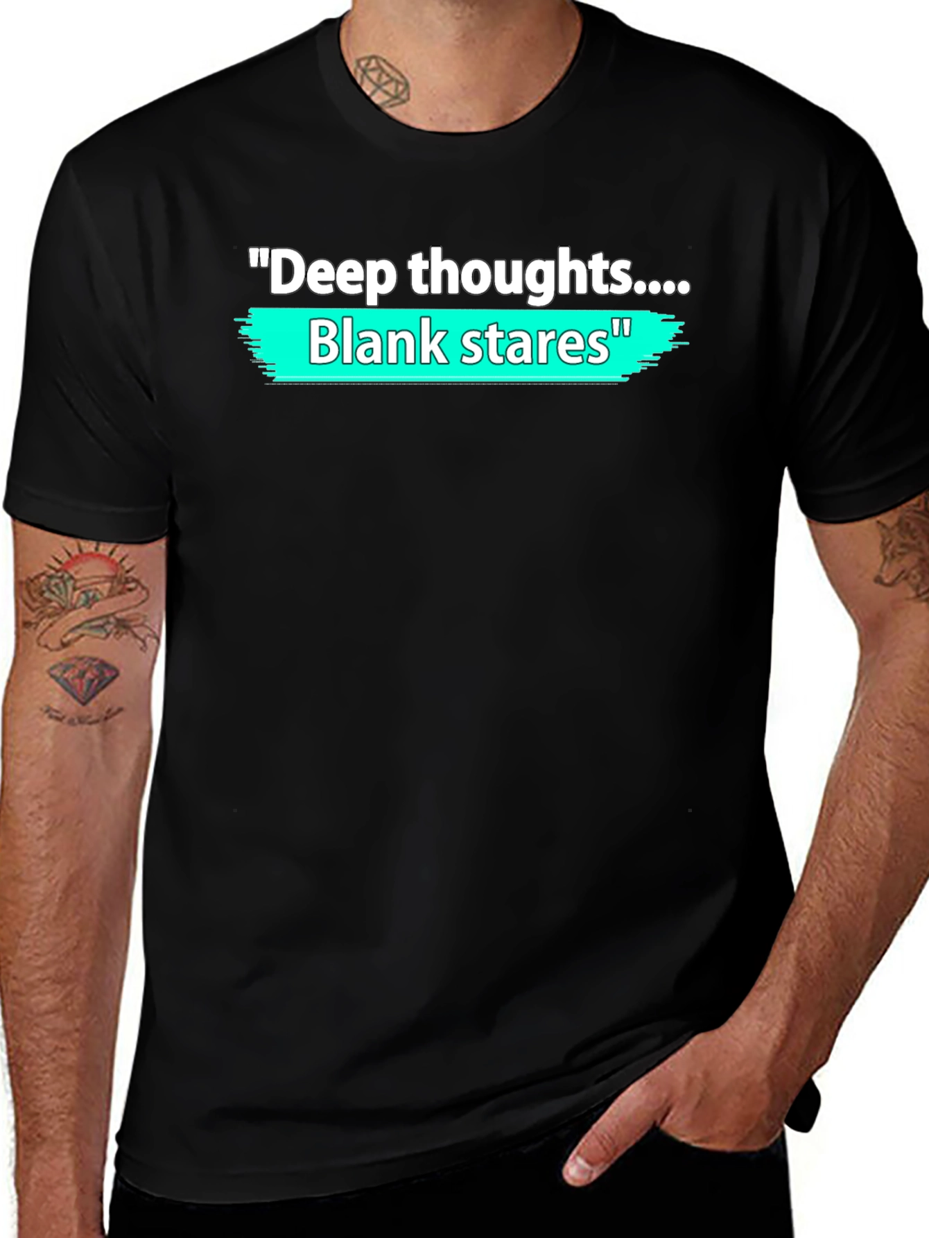 Deep Thoughts Blank Stares Graphic T-Shirt