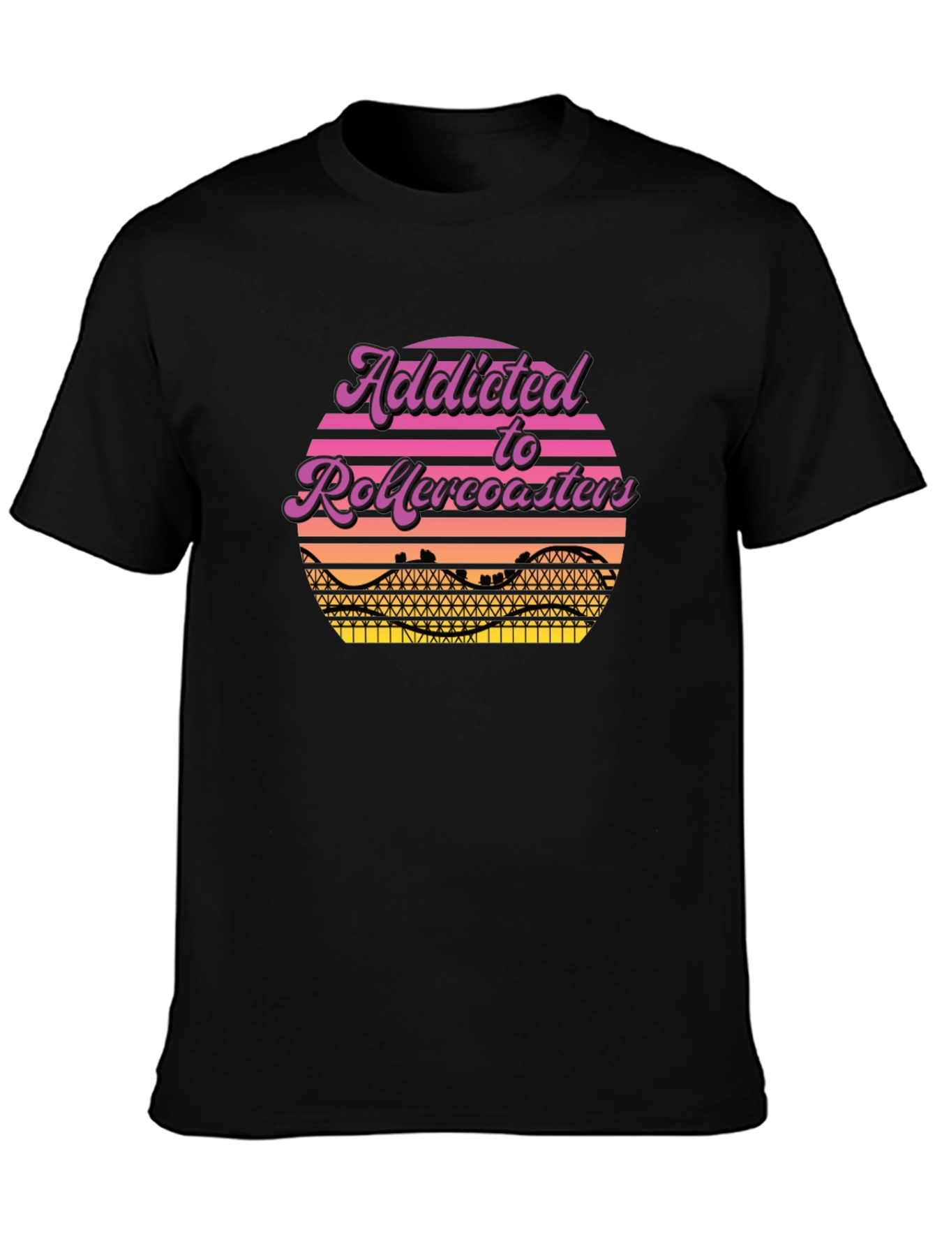 Addicted to Rollercoasters Graphic Tee - Retro Style
