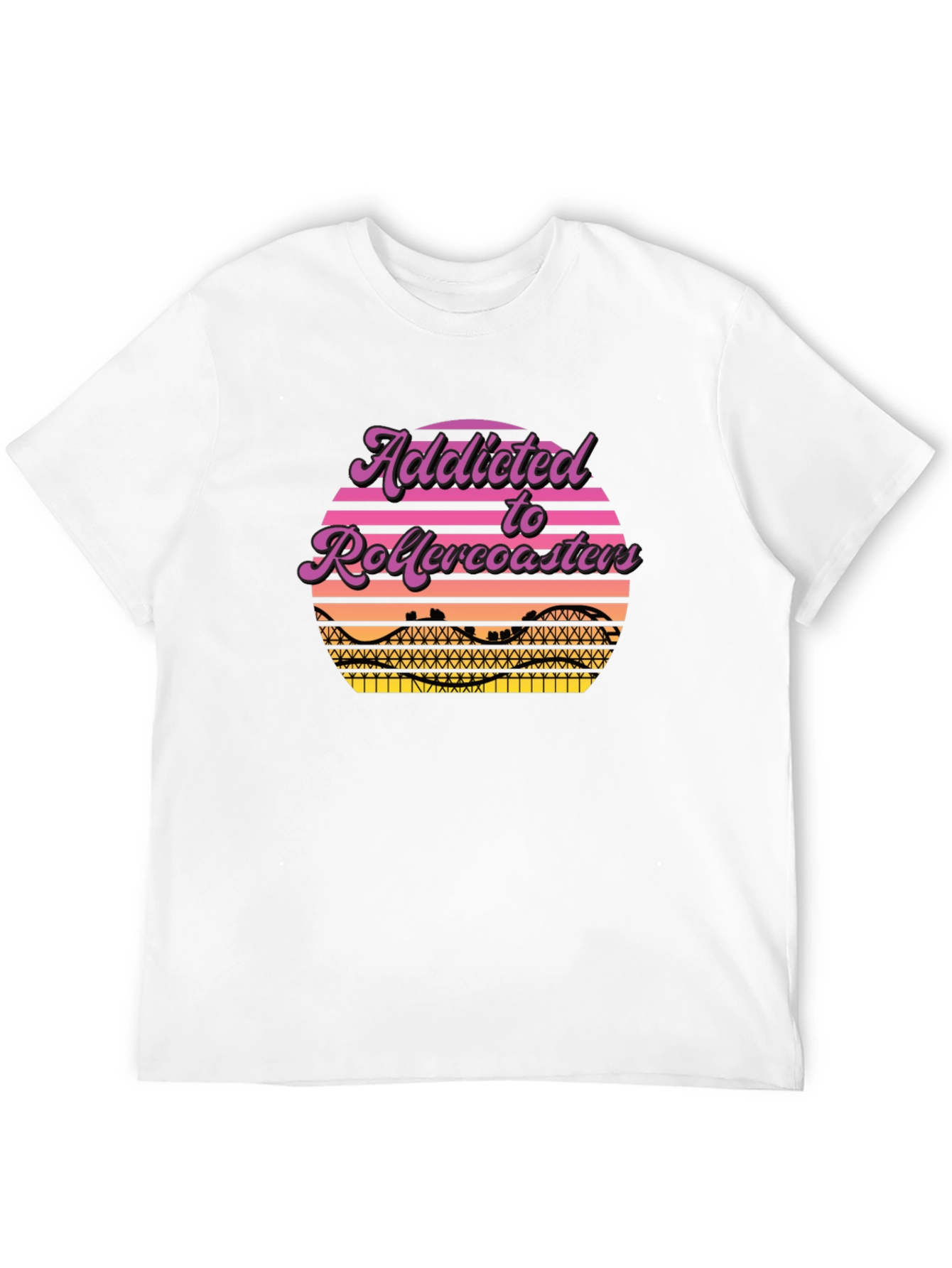 Addicted to Rollercoasters Graphic Tee - Retro Style