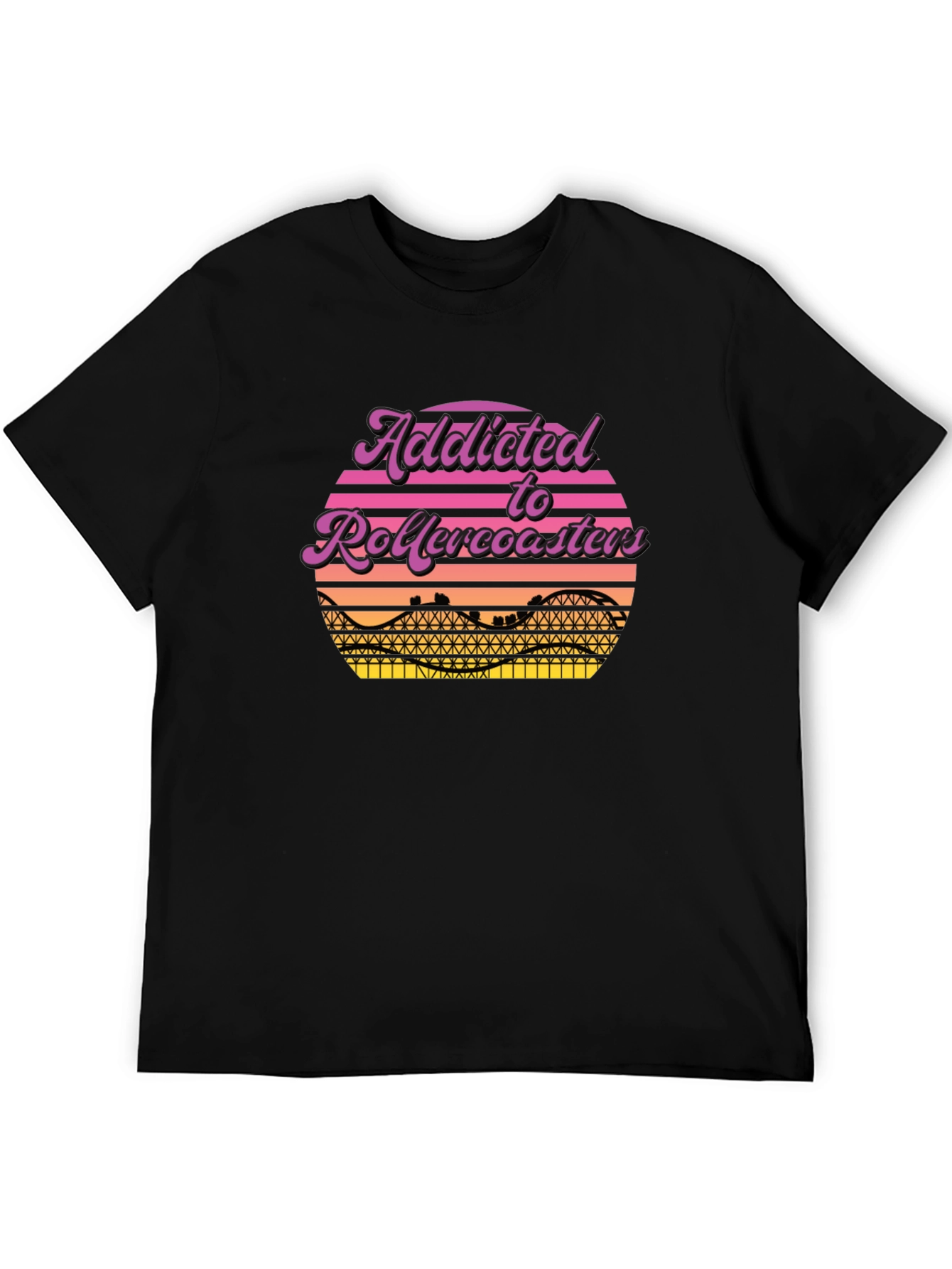 Addicted to Rollercoasters Graphic Tee - Retro Style