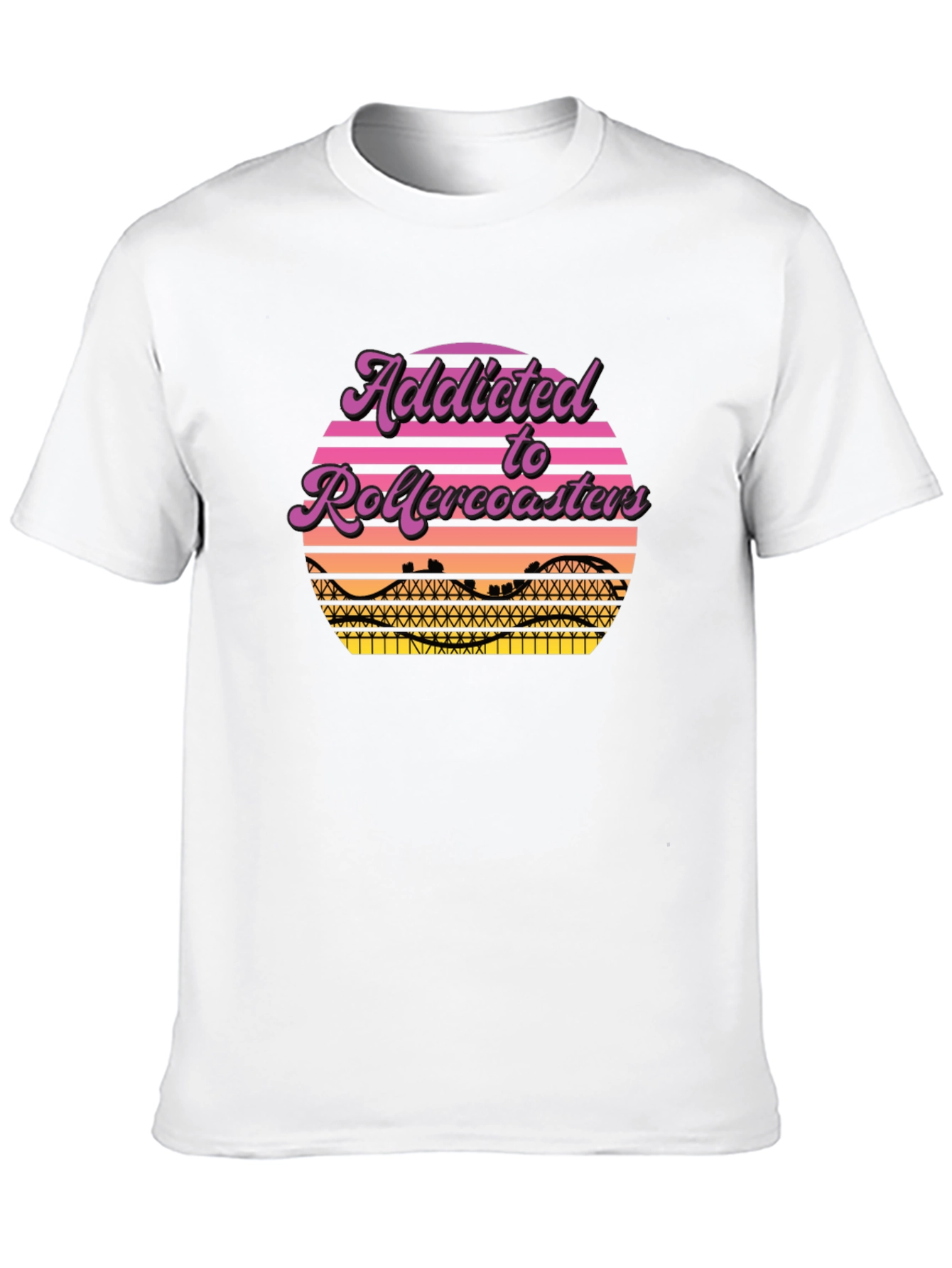 Addicted to Rollercoasters Graphic Tee - Retro Style