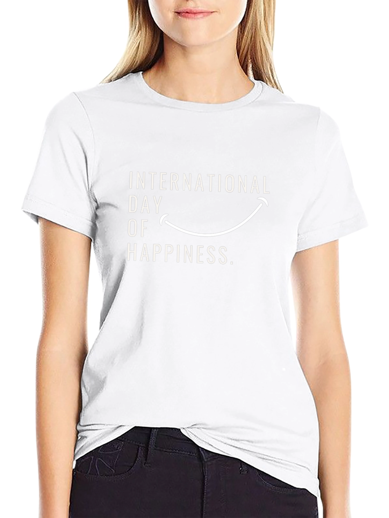 International Day of Happiness Black T-Shirt