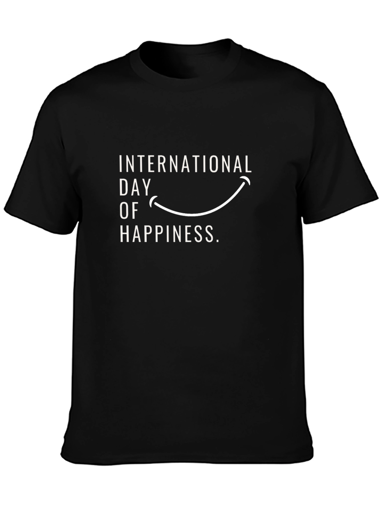International Day of Happiness Black T-Shirt