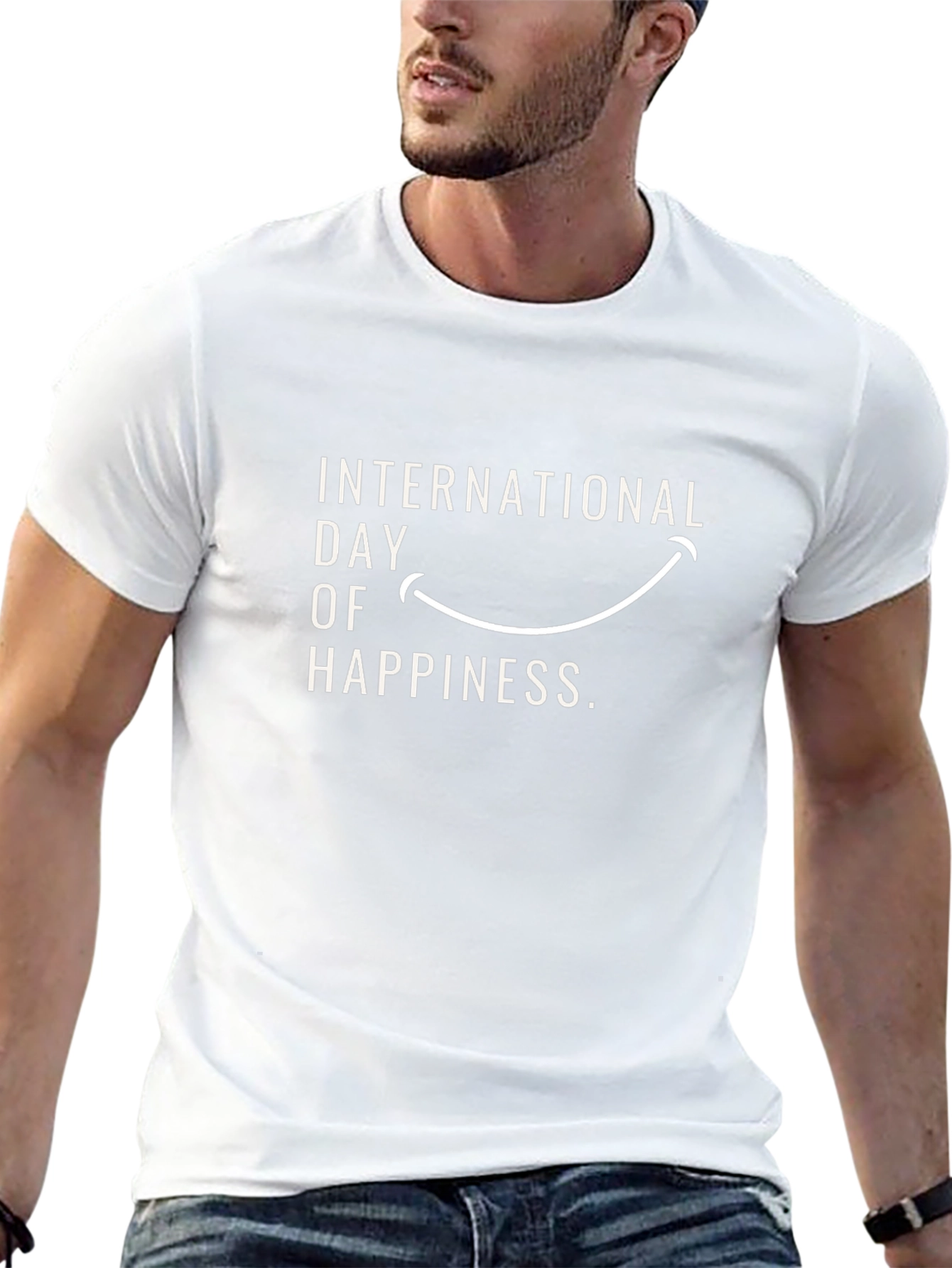 International Day of Happiness Black T-Shirt