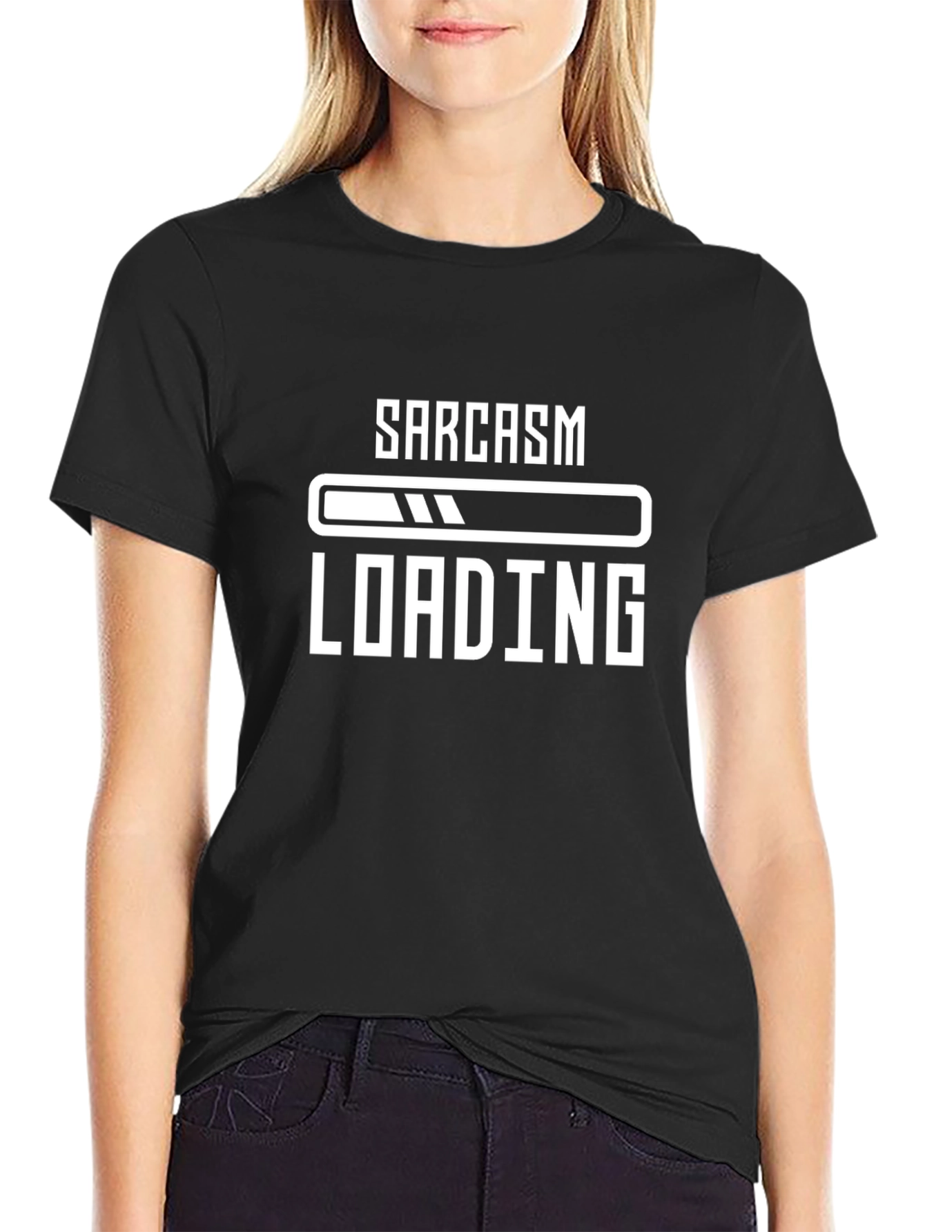 Sarcasm Loading Black Graphic Tee