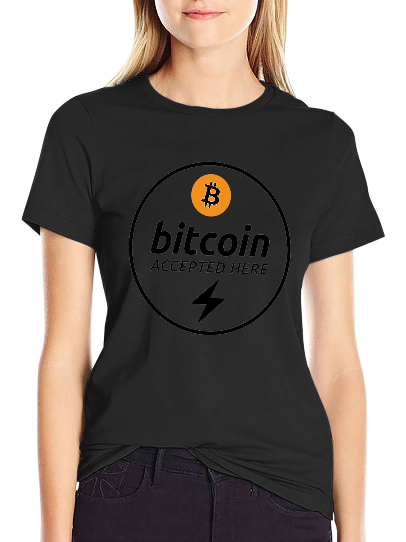 Bitcoin Accepted Here Black T-Shirt