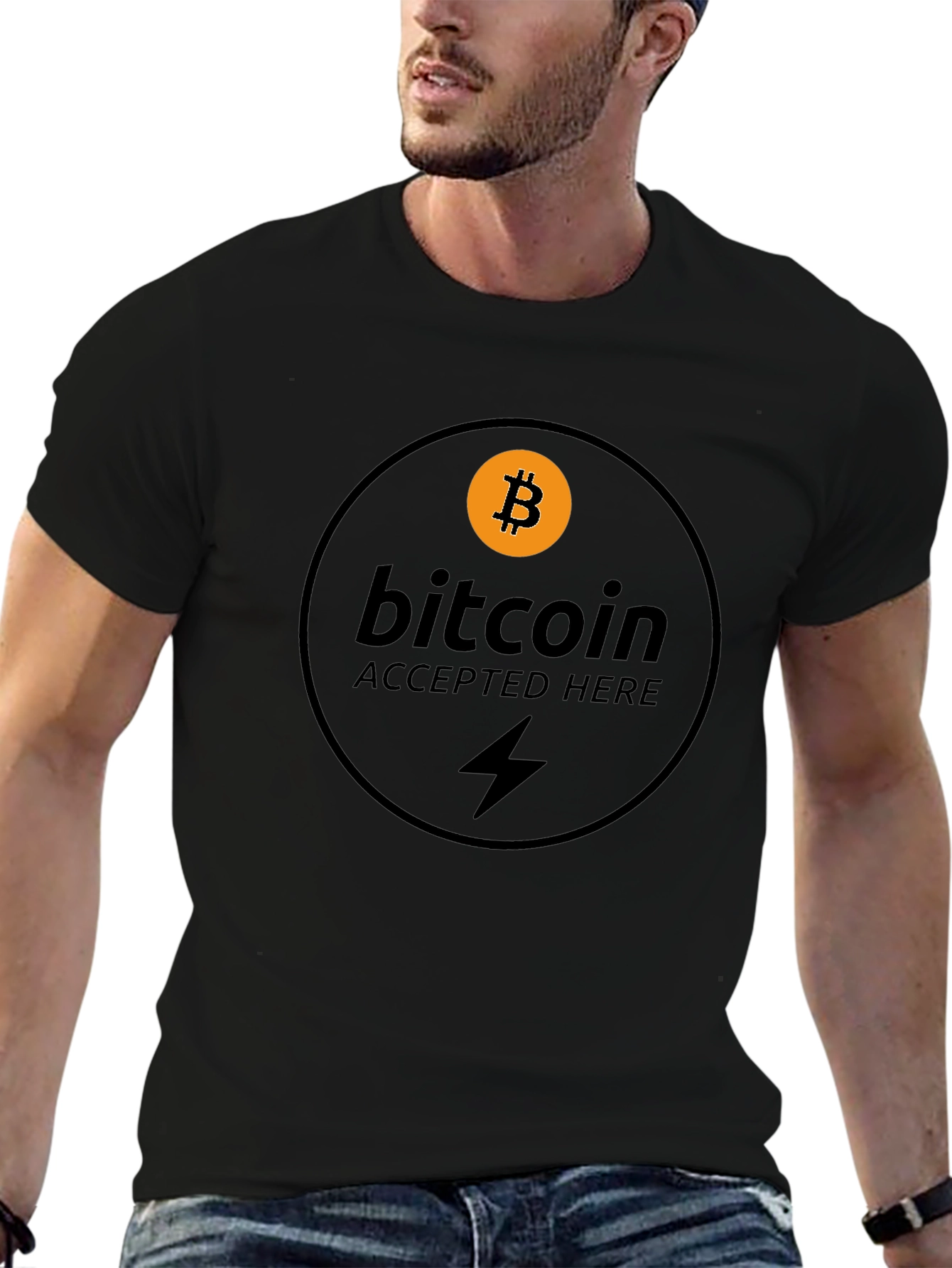 Bitcoin Accepted Here Black T-Shirt