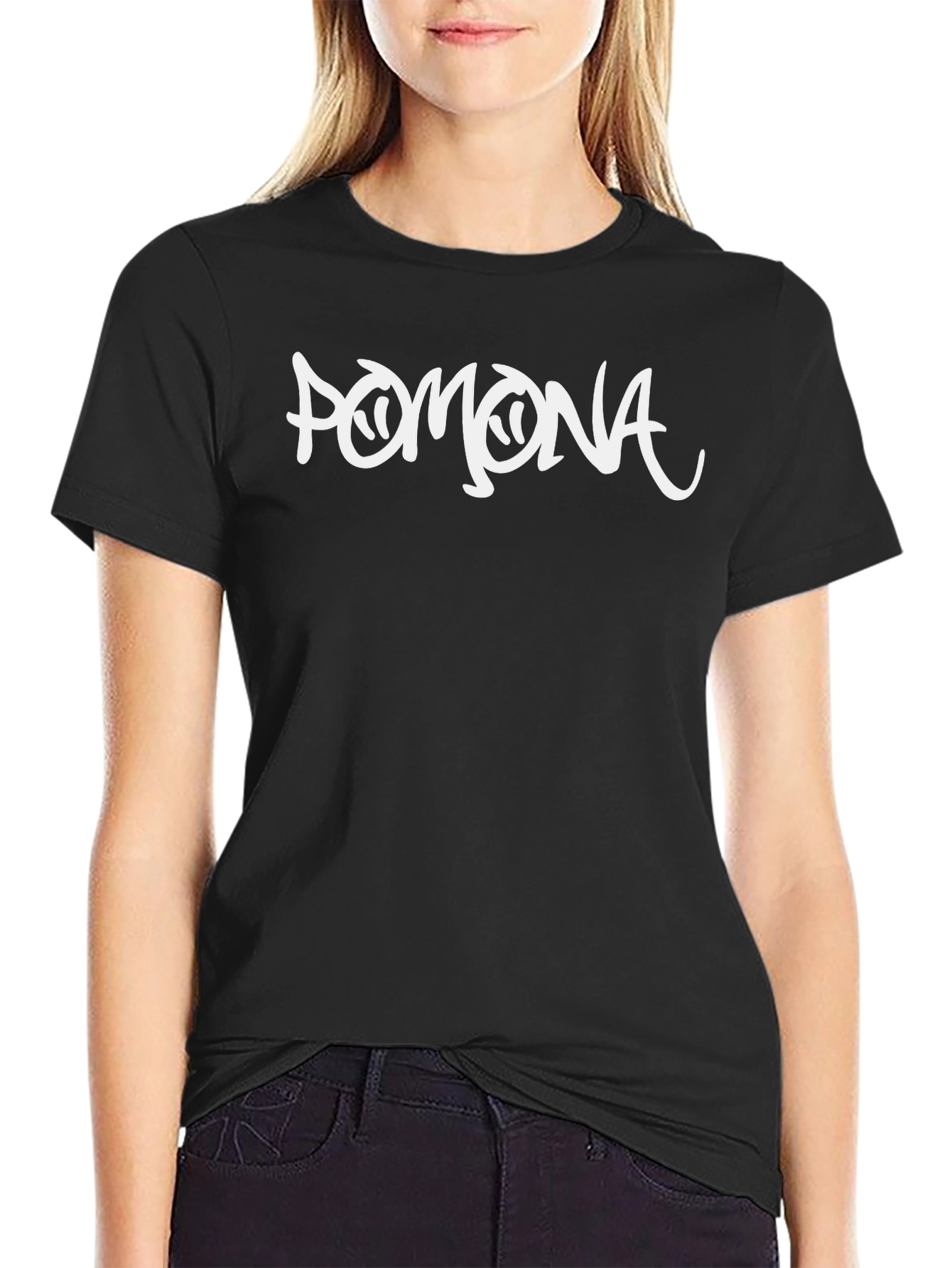 Pomona Graphic Tee - Stylish Black Cotton T-Shirt