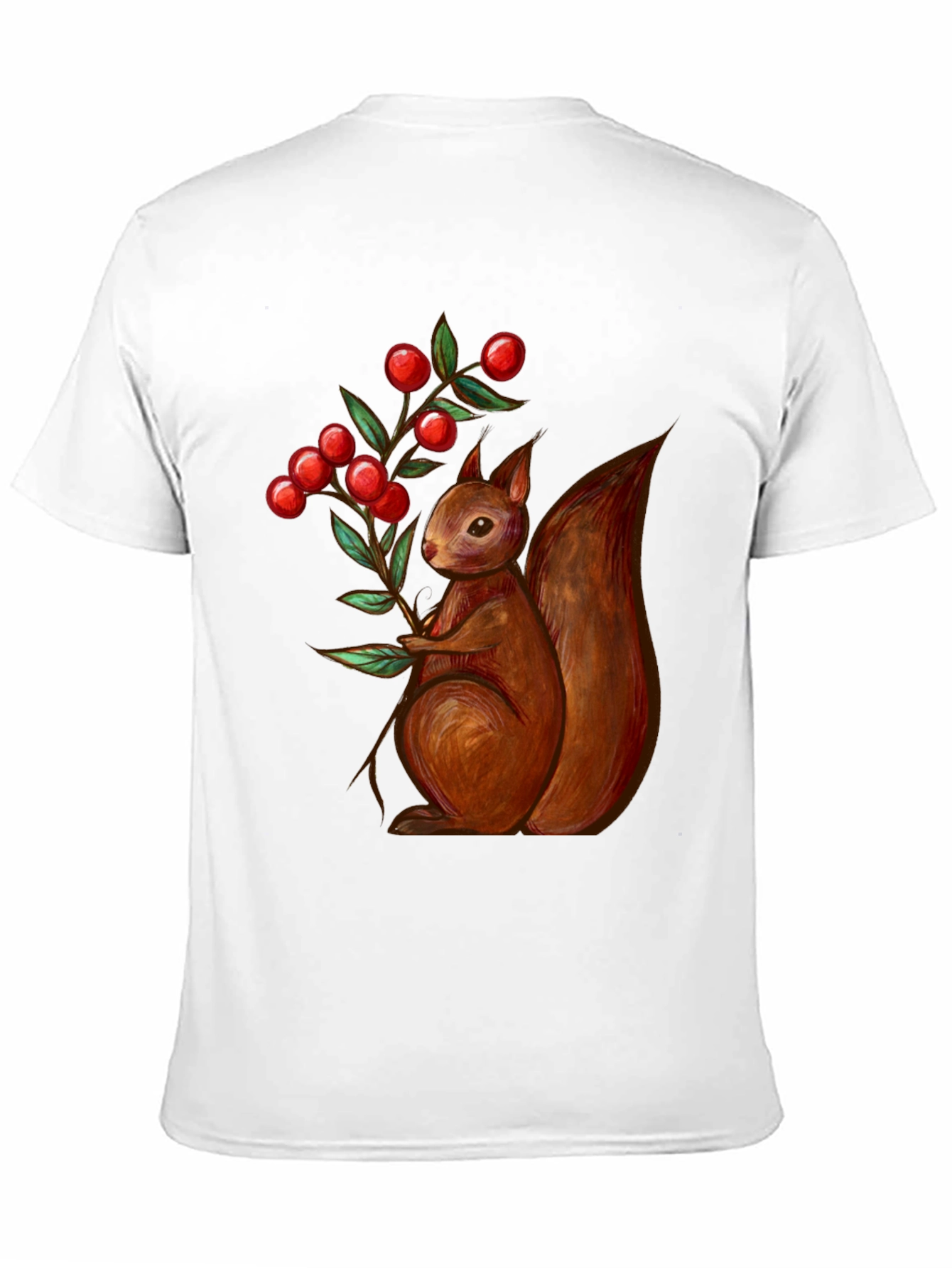 Squirrel & Berries Graphic Tee - Stylish Mens T-Shirt
