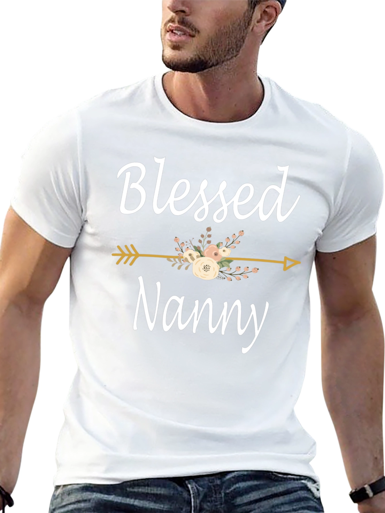 Blessed Nanny T-Shirt - Floral Arrow Design