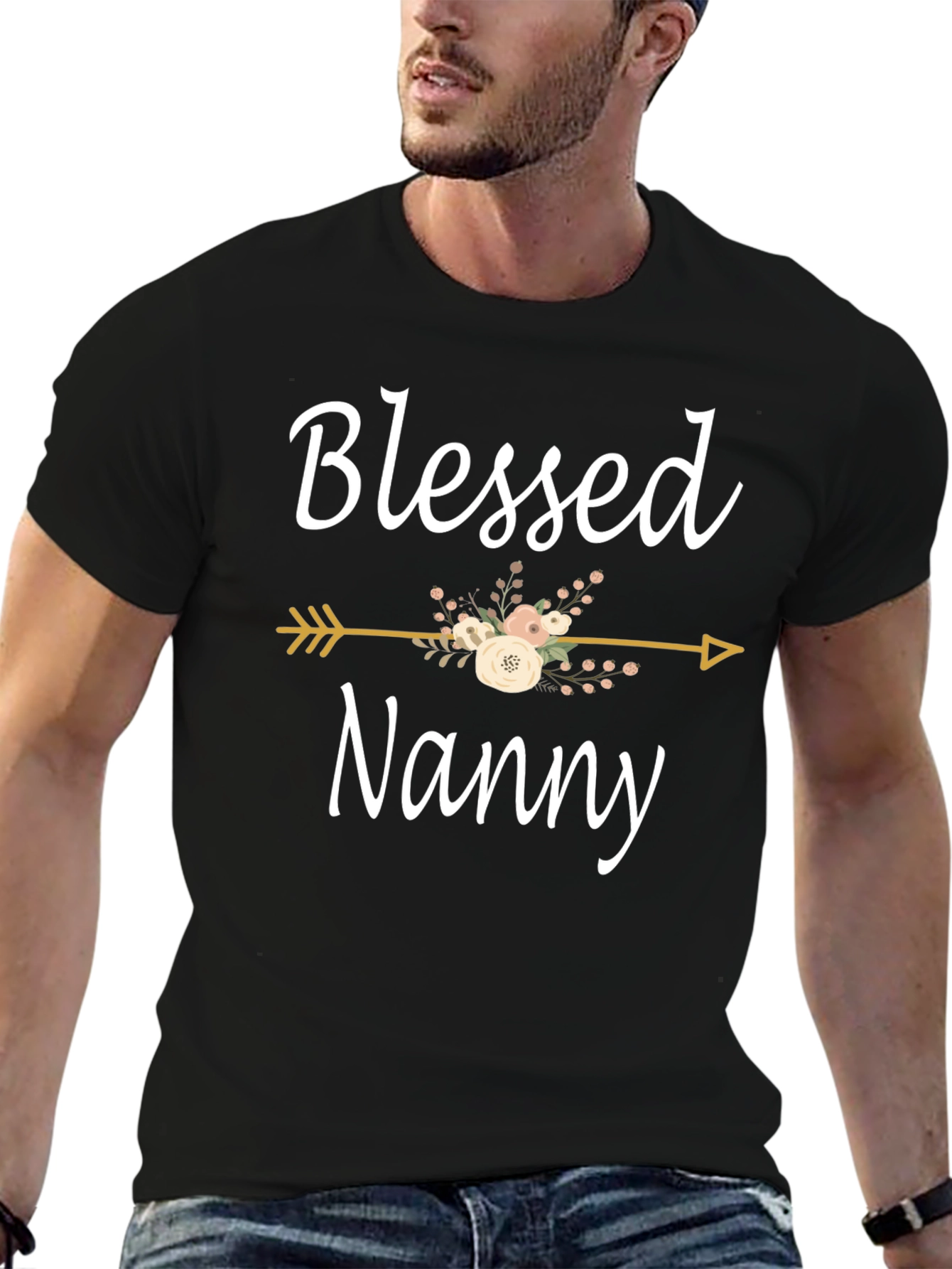 Blessed Nanny T-Shirt - Floral Arrow Design