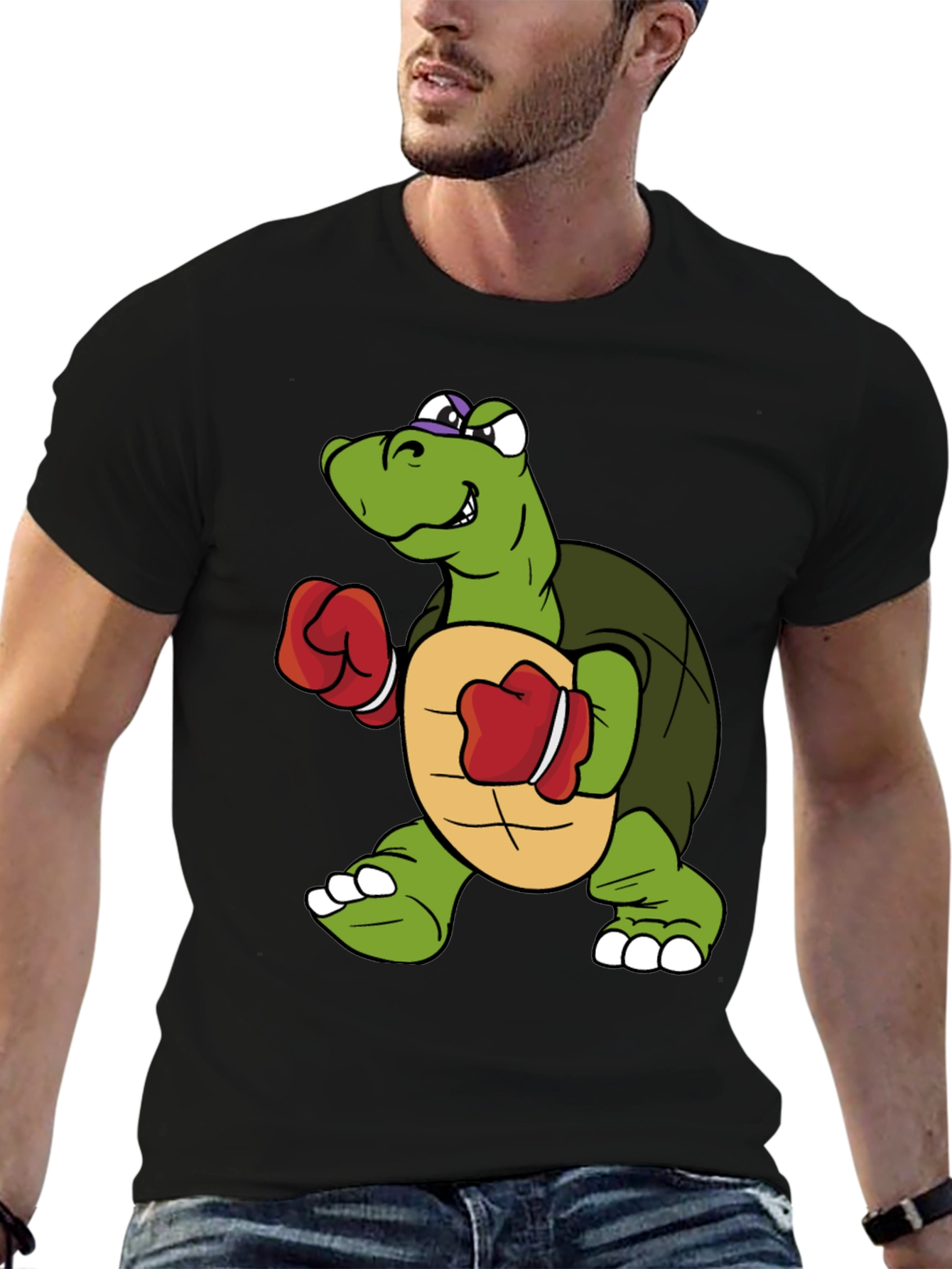 Turtle Boxer Graphic Tee - Novelty Cartoon Shirt