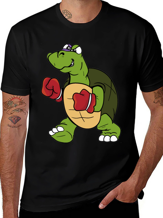 Turtle Boxer Graphic Tee - Novelty Cartoon Shirt