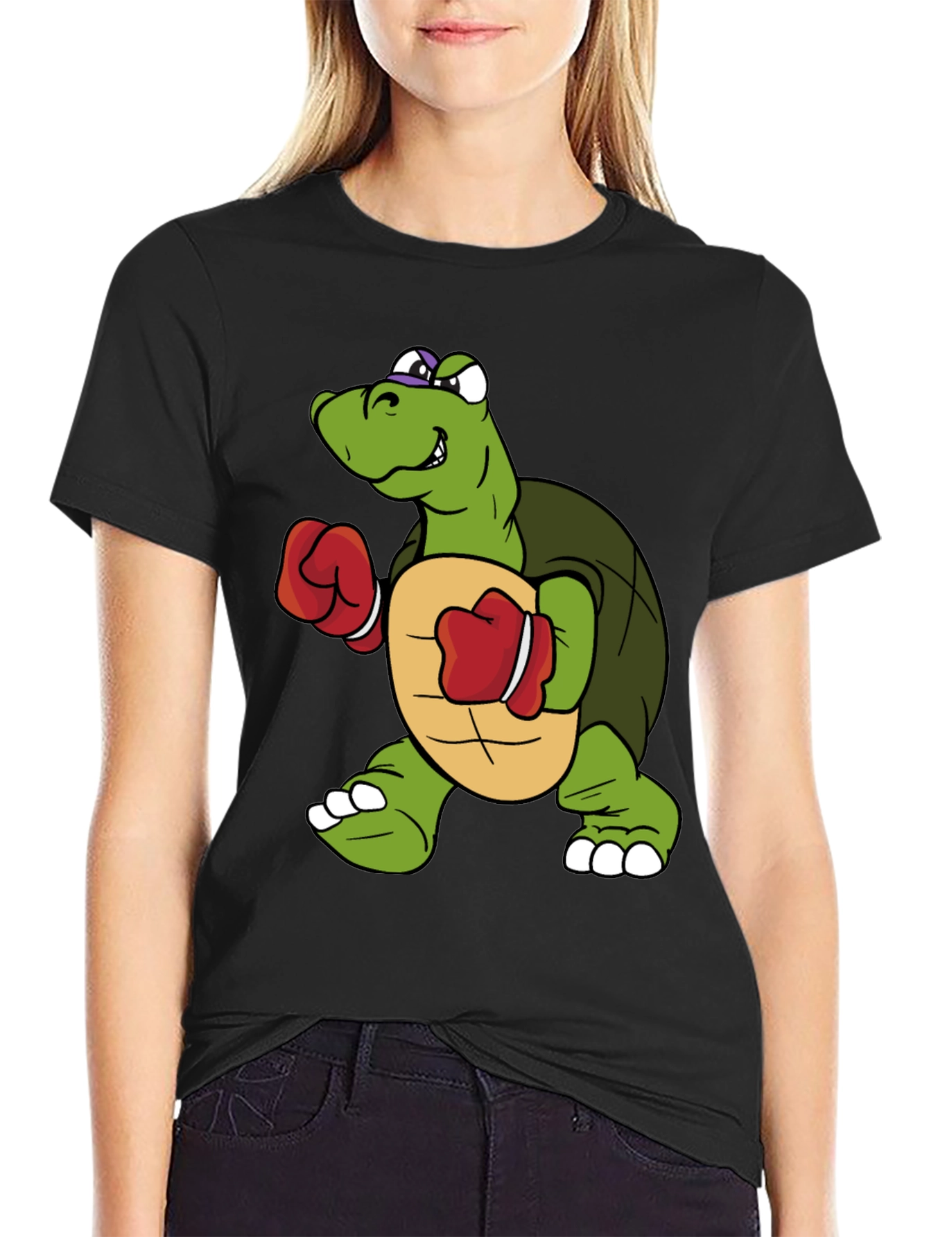 Turtle Boxer Graphic Tee - Novelty Cartoon Shirt