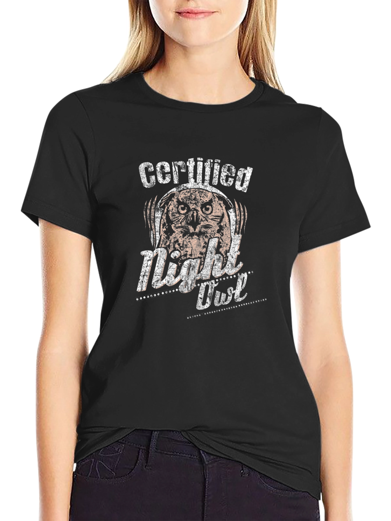 Certified Night Owl Graphic T-Shirt - Black