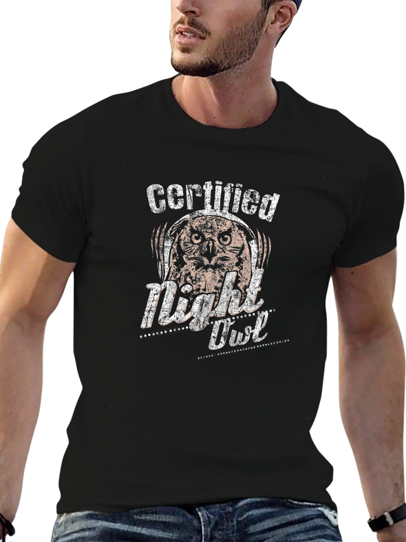 Certified Night Owl Graphic T-Shirt - Black