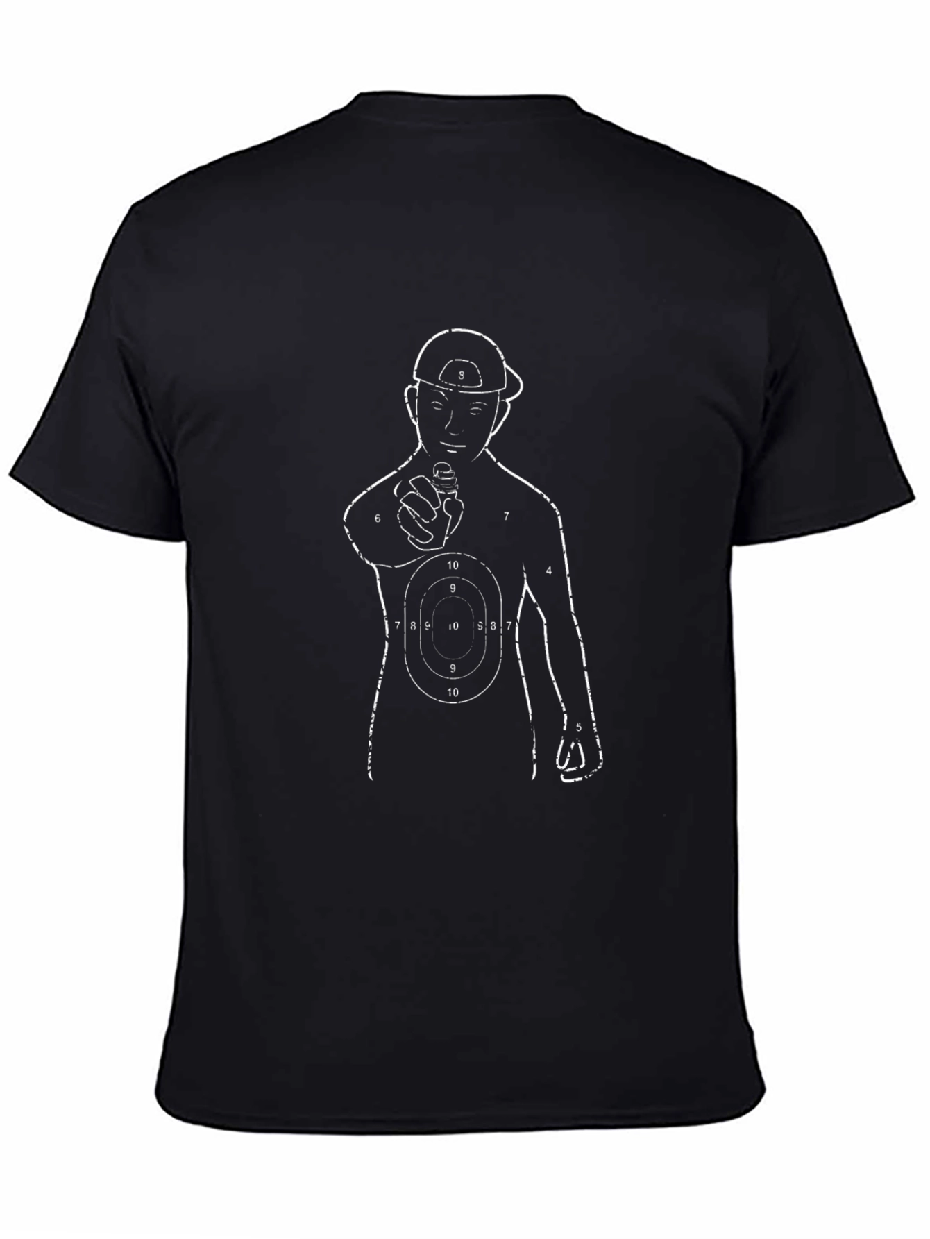 Graphic Tee: Man Holding Gun Bullseye T-Shirt