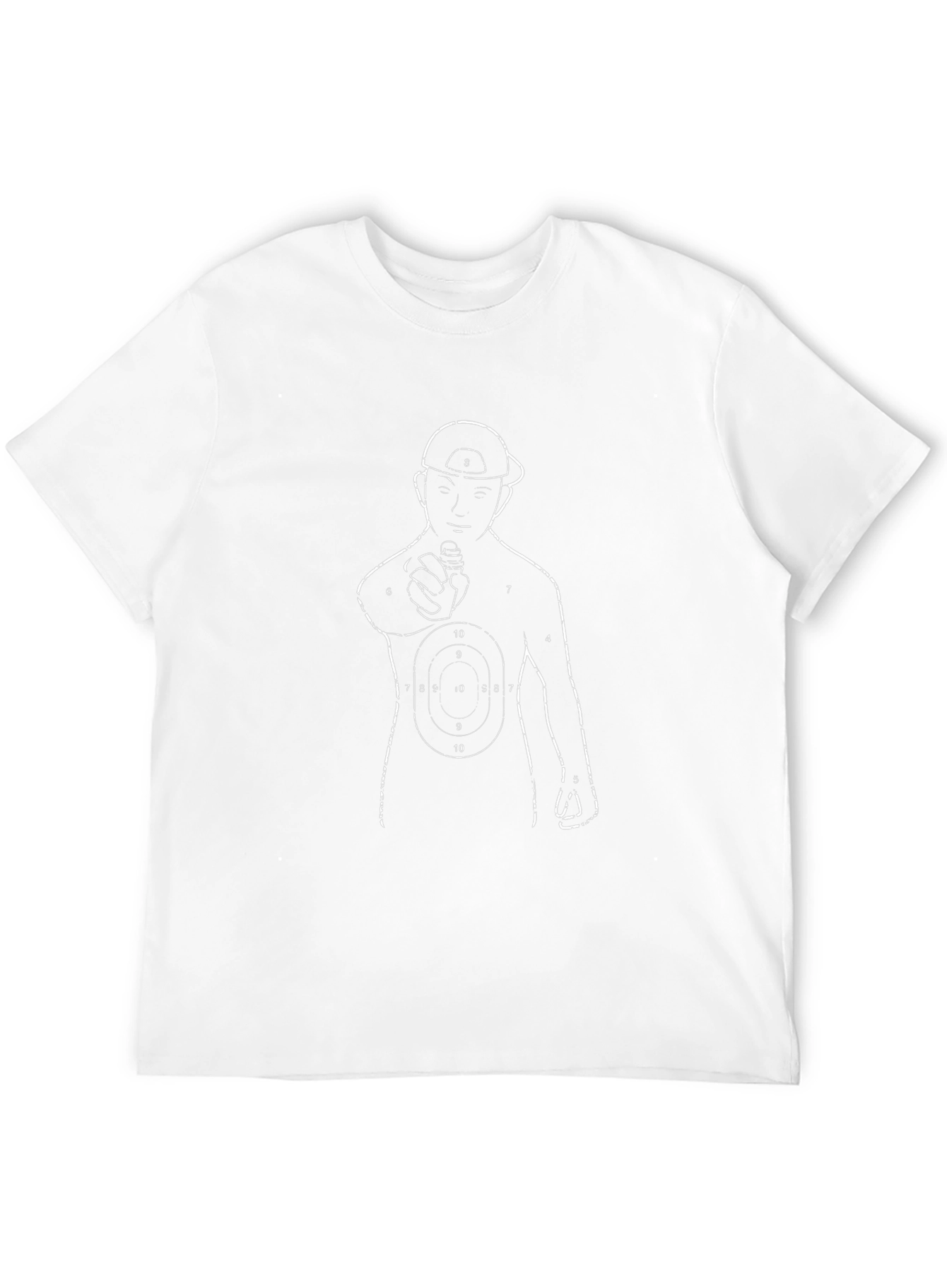 Graphic Tee: Man Holding Gun Bullseye T-Shirt