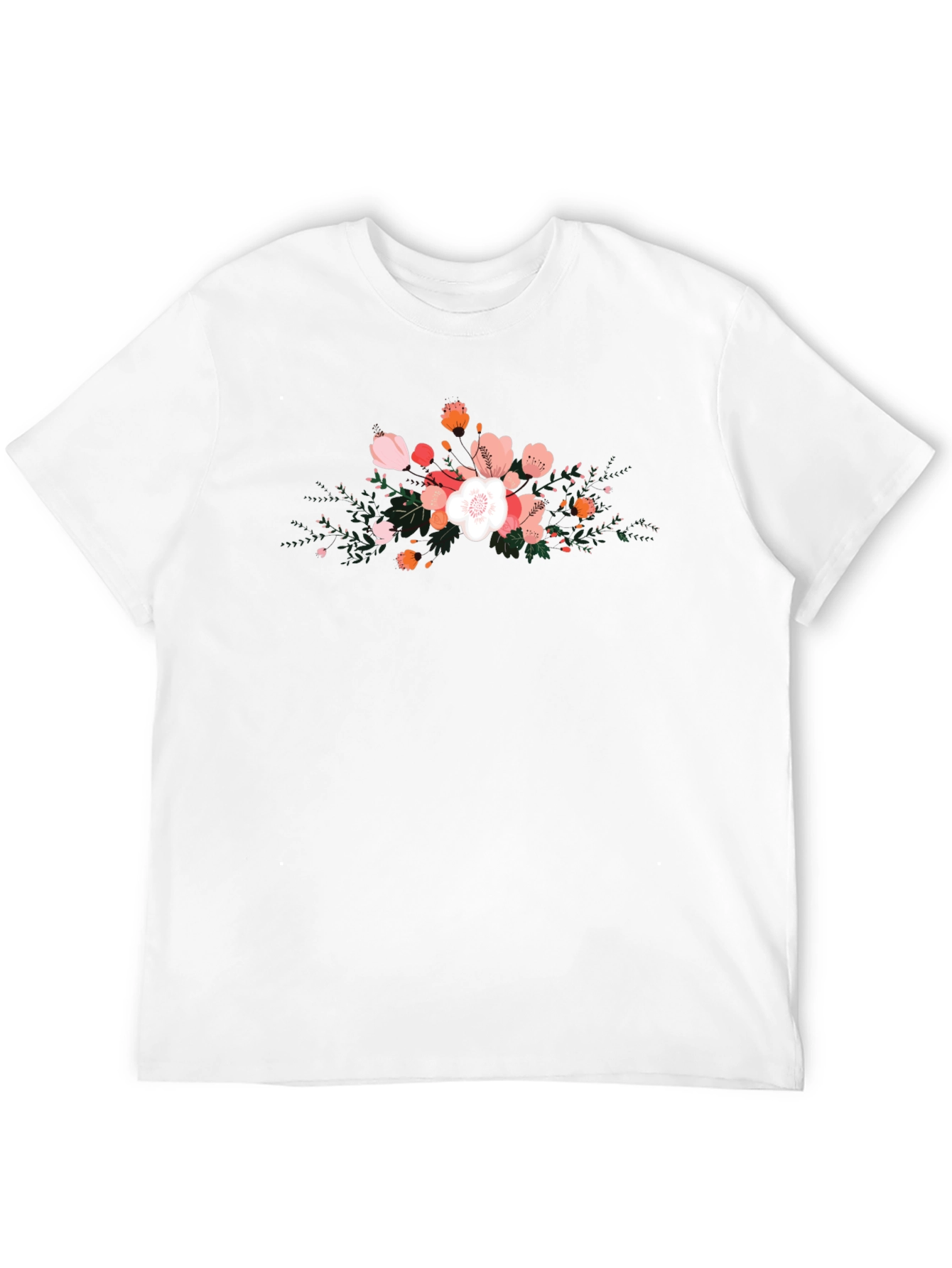 Floral Graphic Black T-Shirt for Men