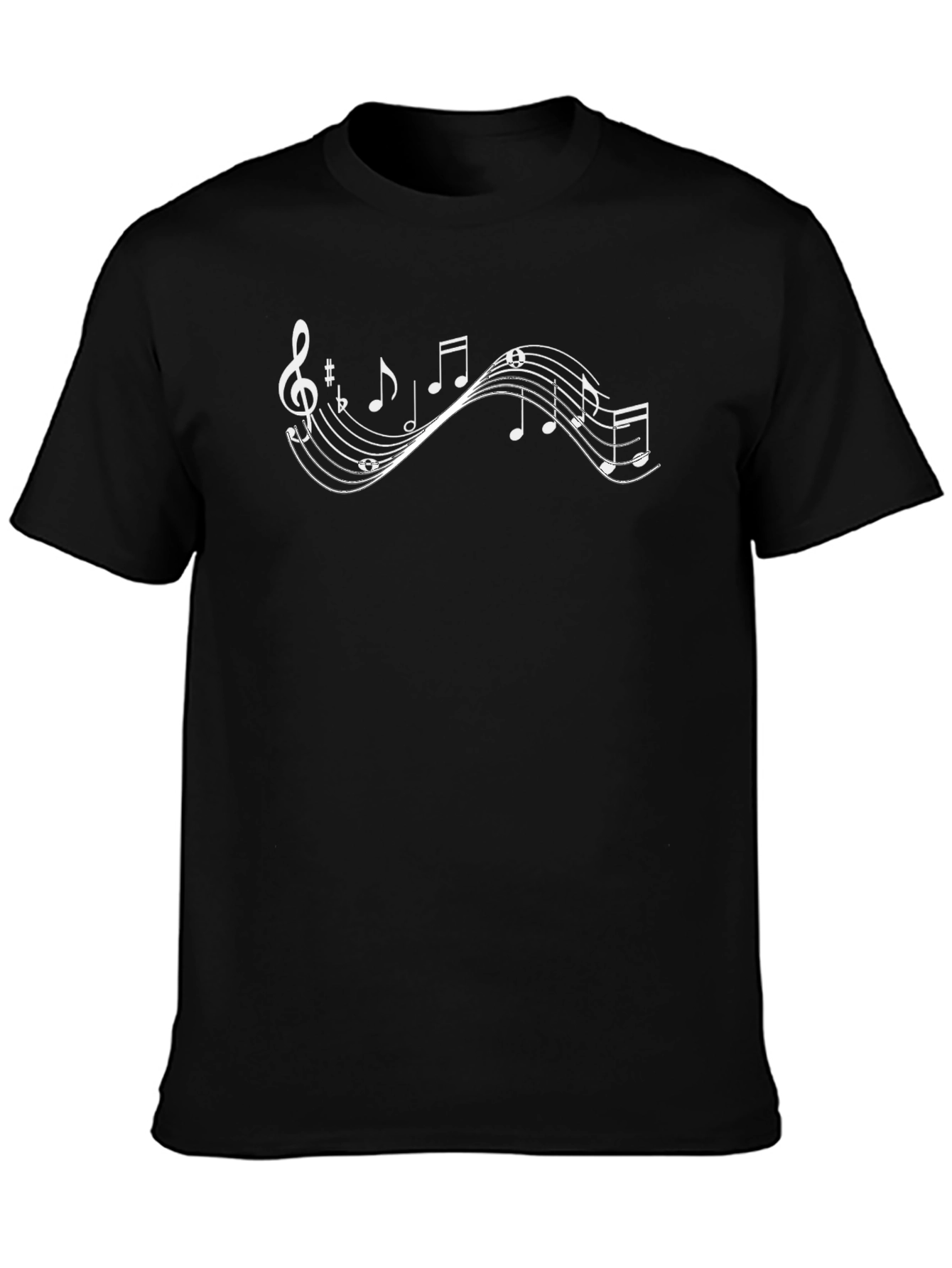 Musical Notes Black Tee - Express Your Passion