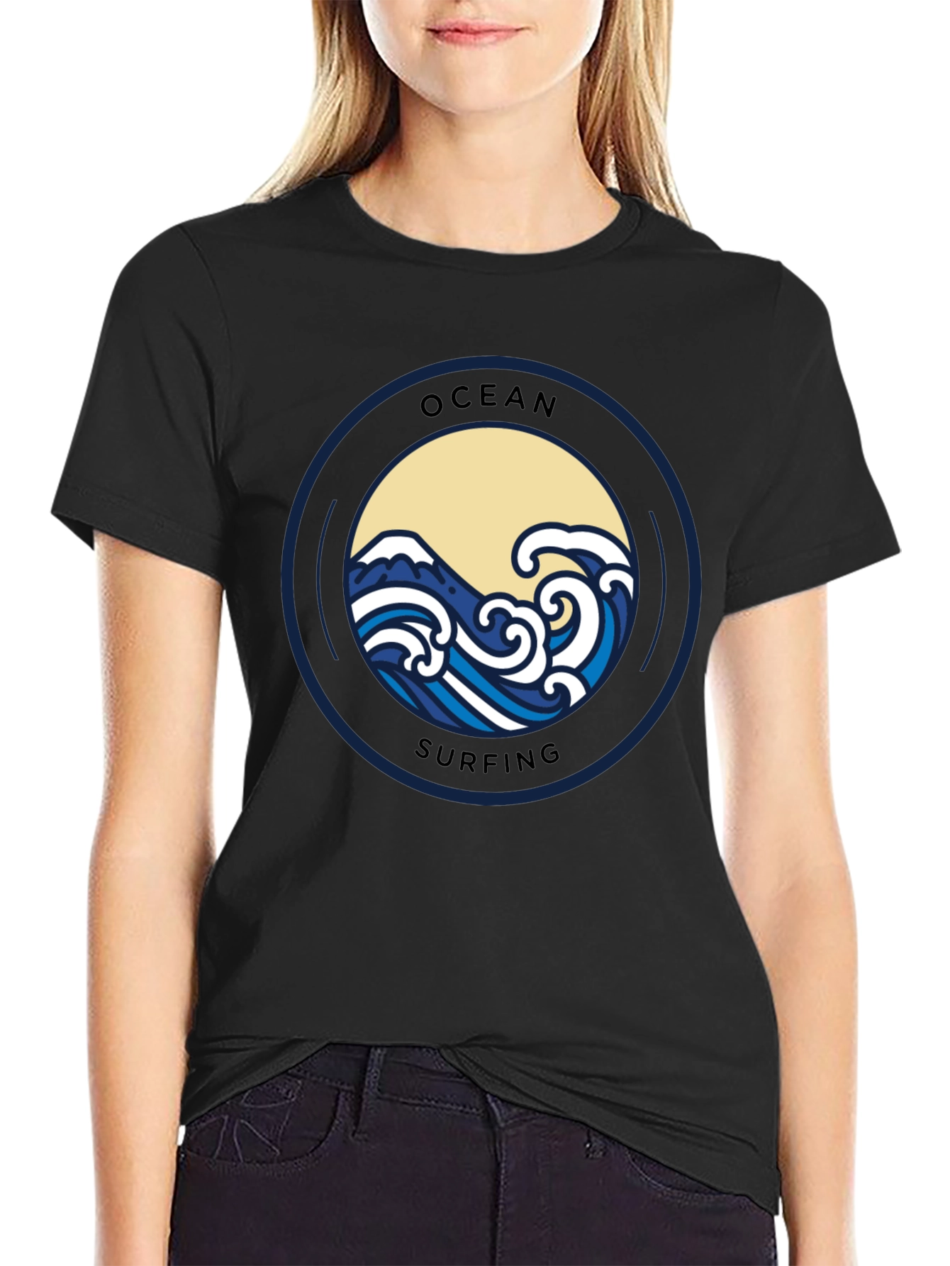 Ocean Surfing Graphic Tee - Black