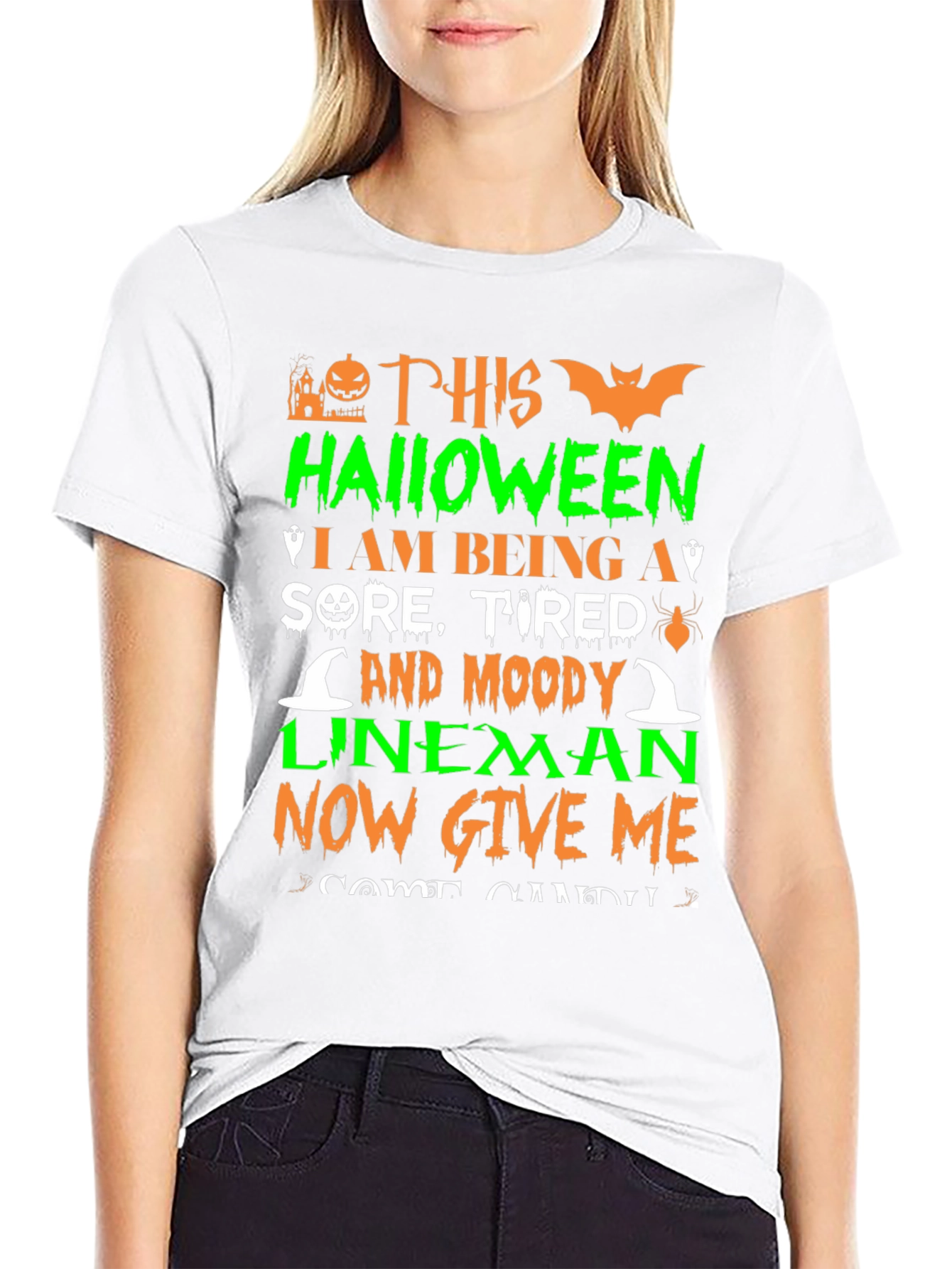 Halloween Lineman T-Shirt: Sore Tired & Moody!