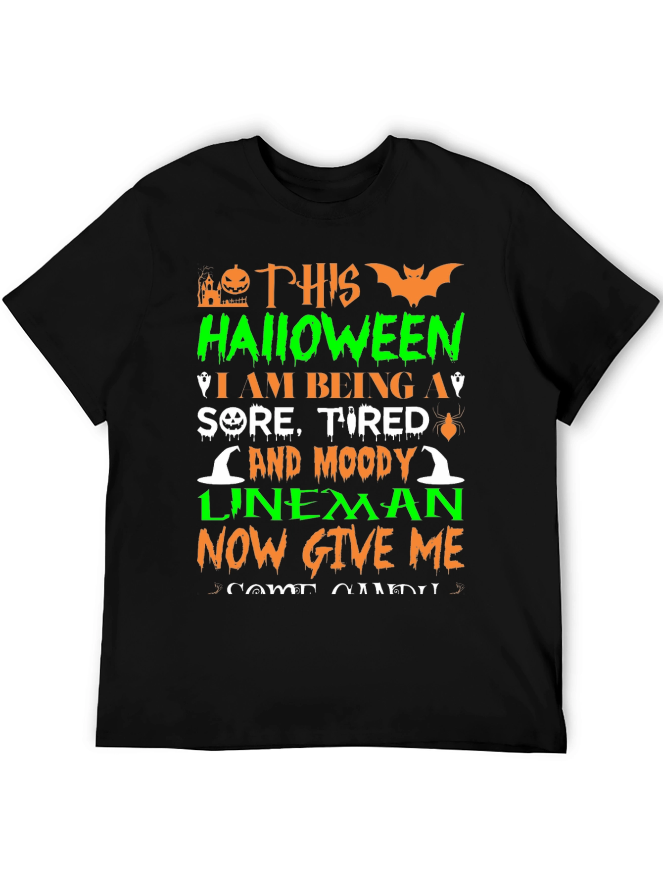Halloween Lineman T-Shirt: Sore Tired & Moody!