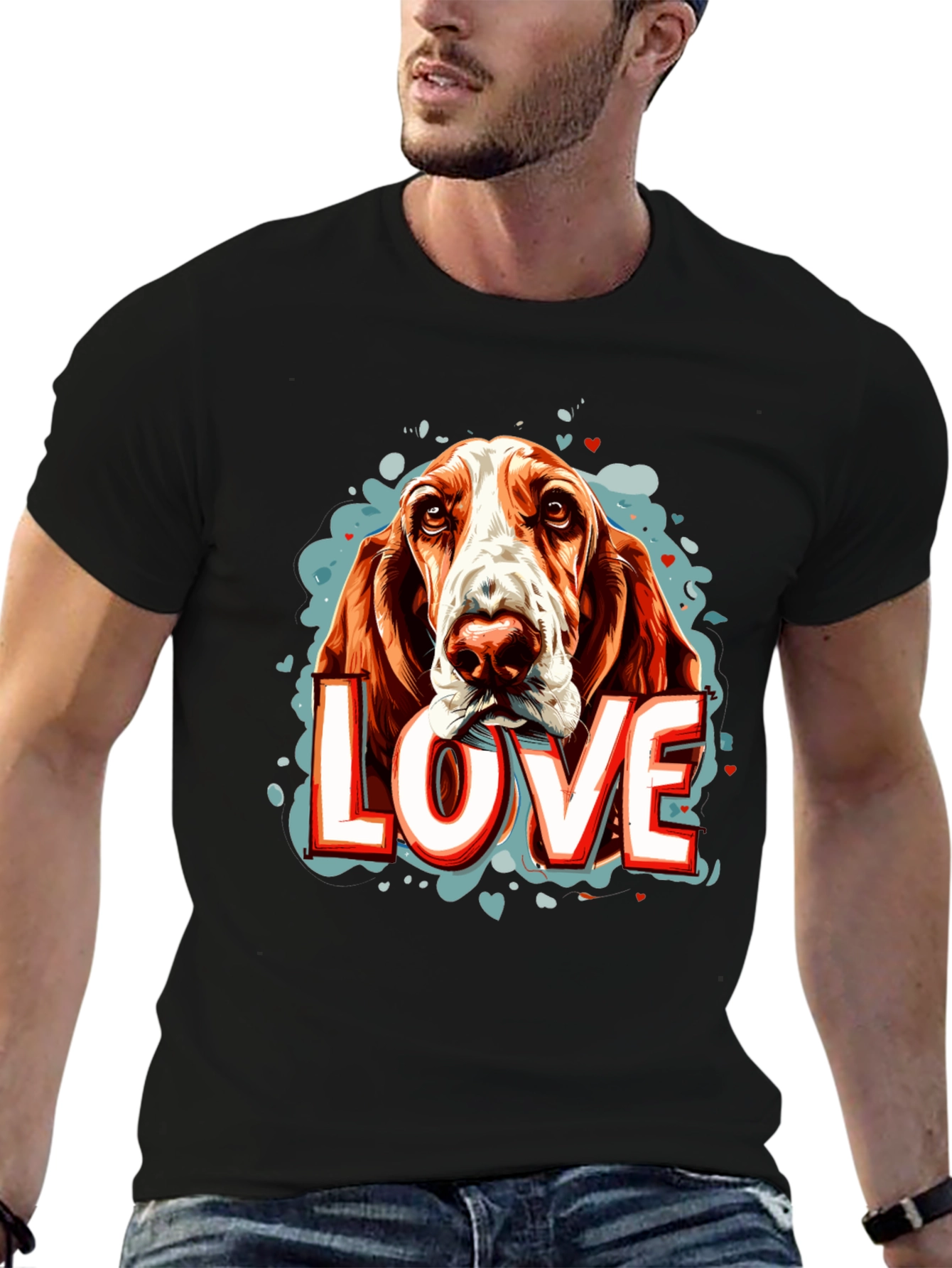 Dog Love Graphic Tee - Black Unisex Shirt
