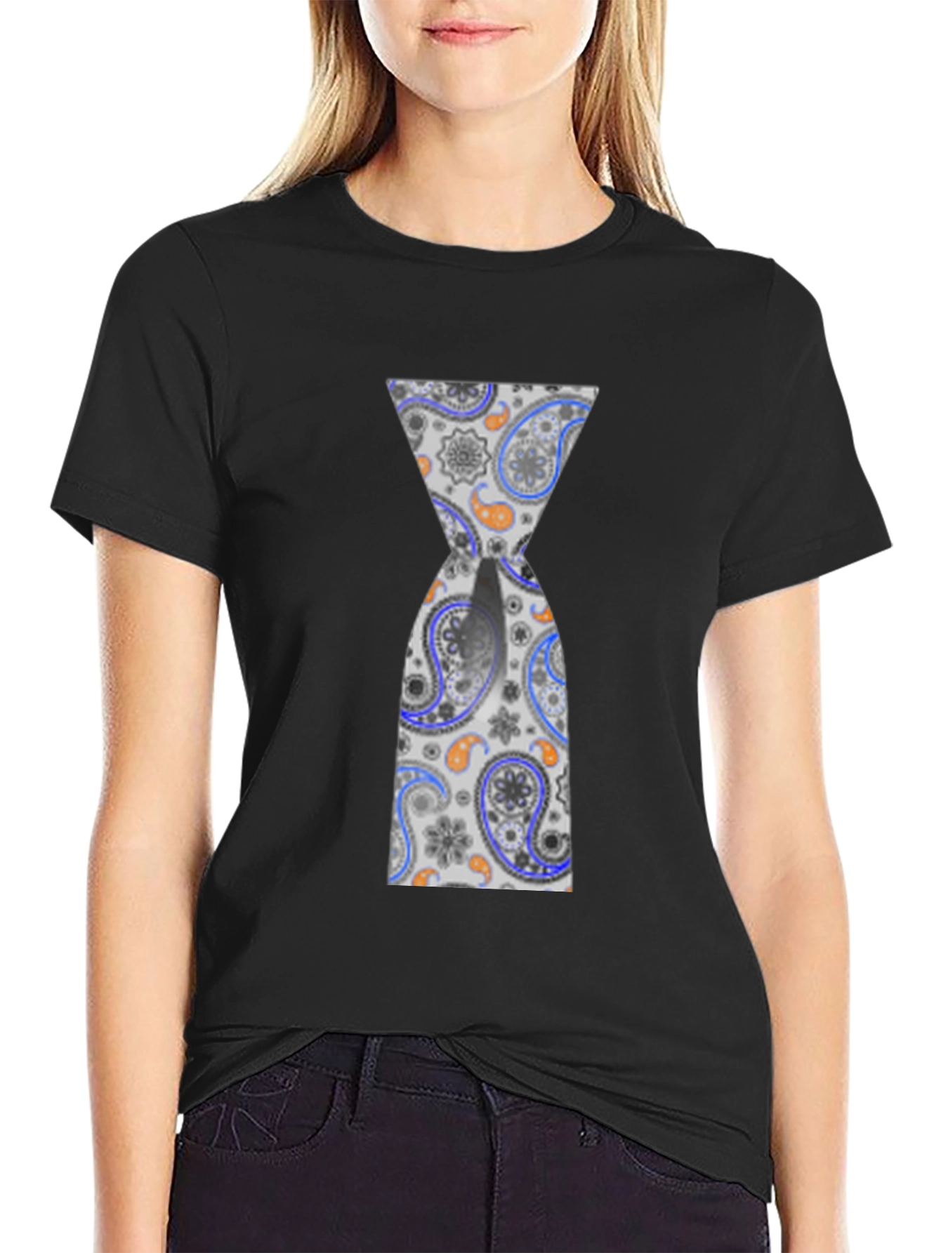 Paisley Hourglass Black T-Shirt