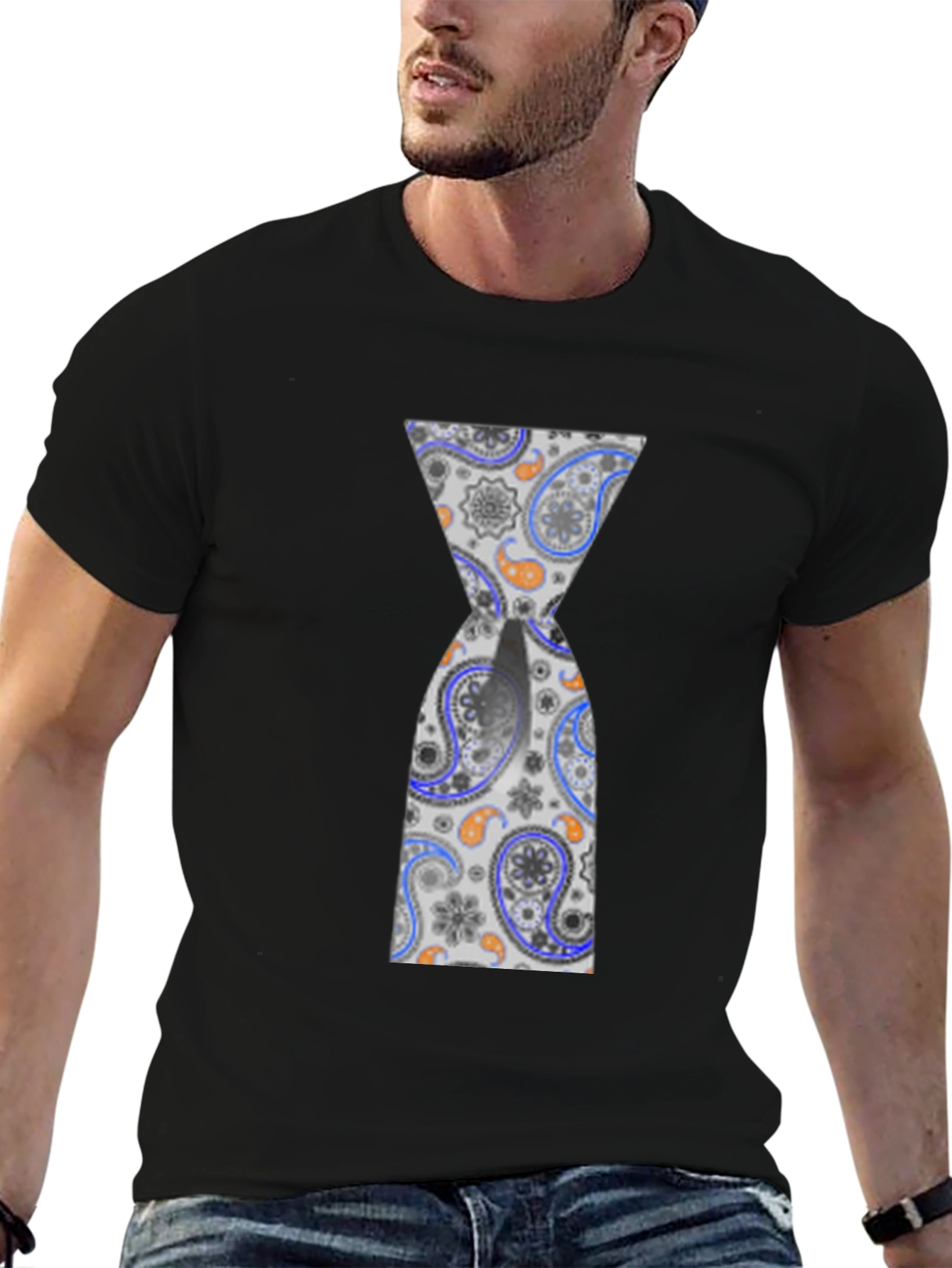 Paisley Hourglass Black T-Shirt