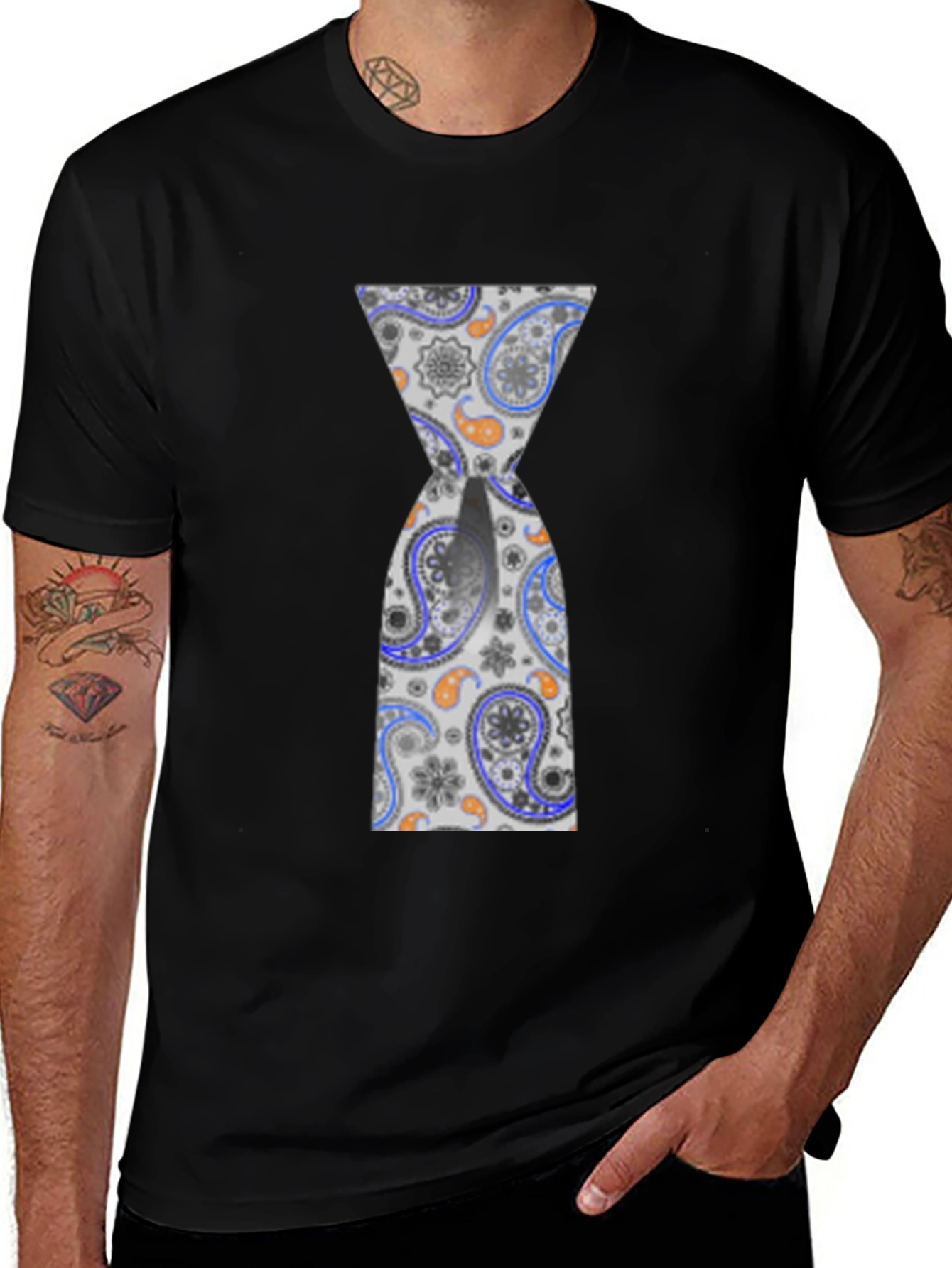 Paisley Hourglass Black T-Shirt