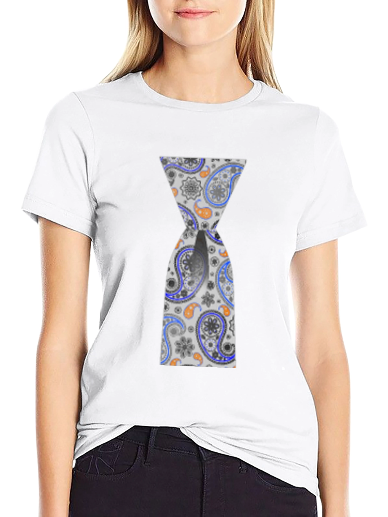 Paisley Hourglass Black T-Shirt