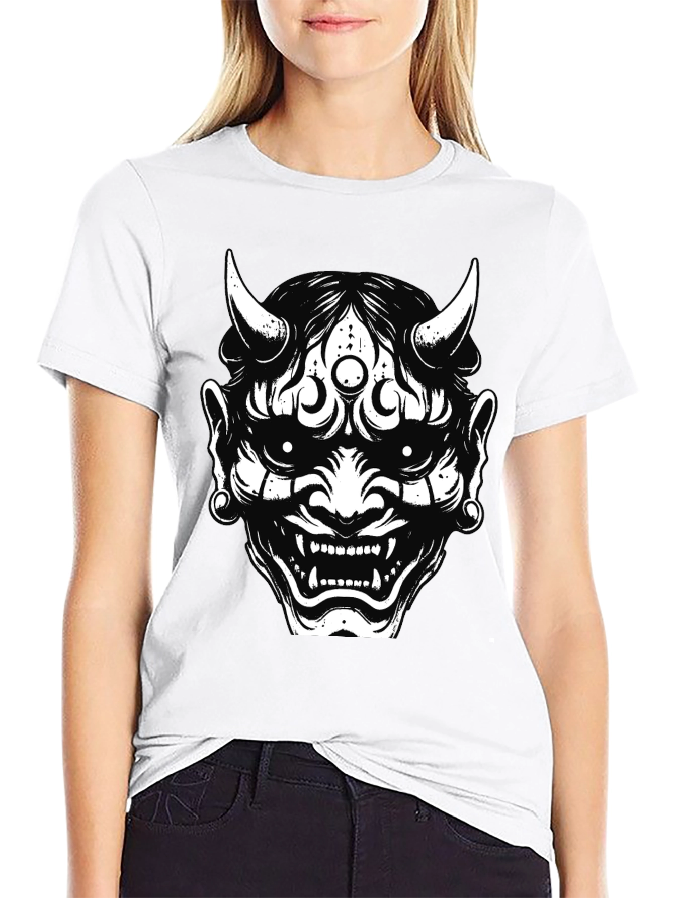 Black Oni Mask Graphic Tee