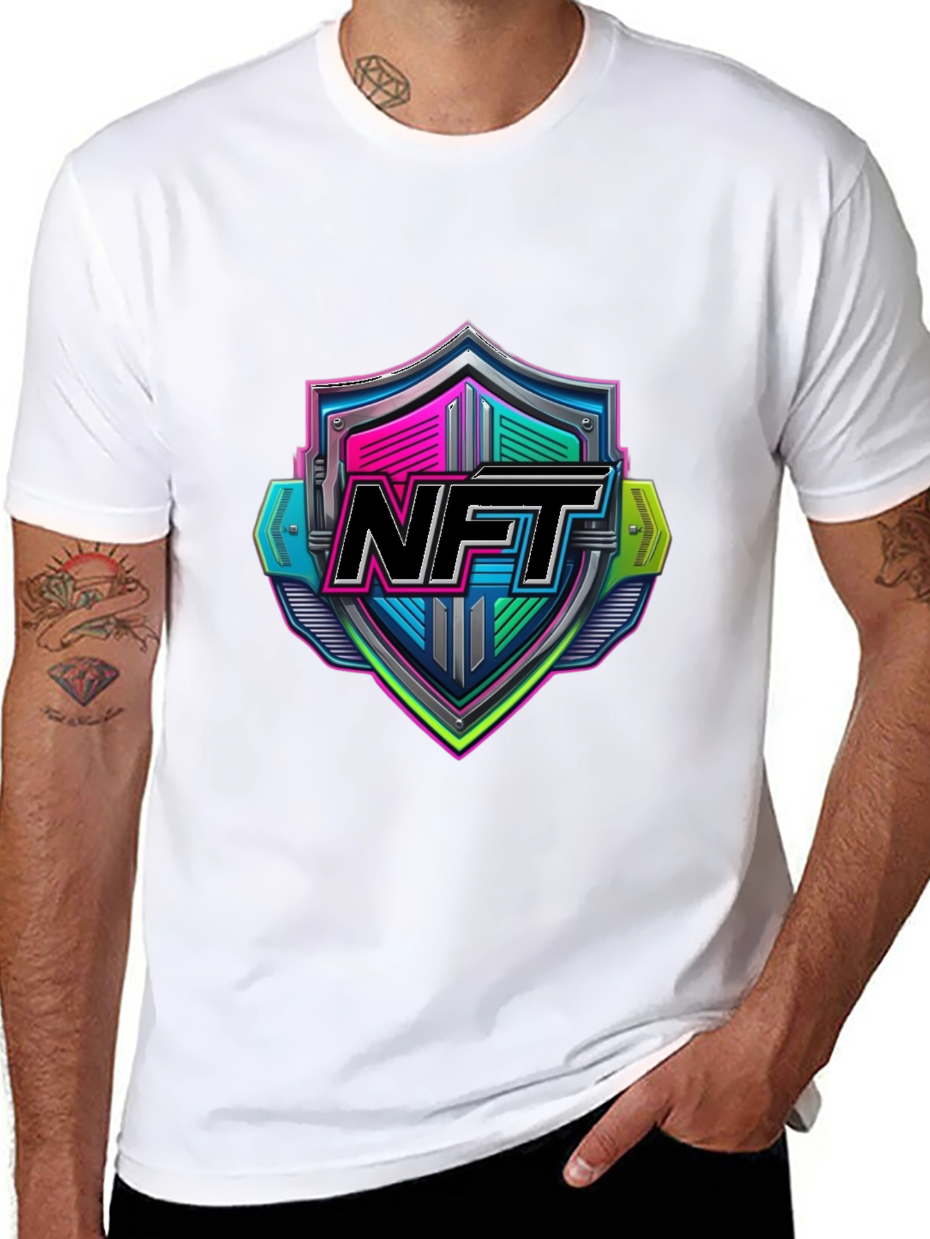 NFT Shield Graphic T-Shirt - Black