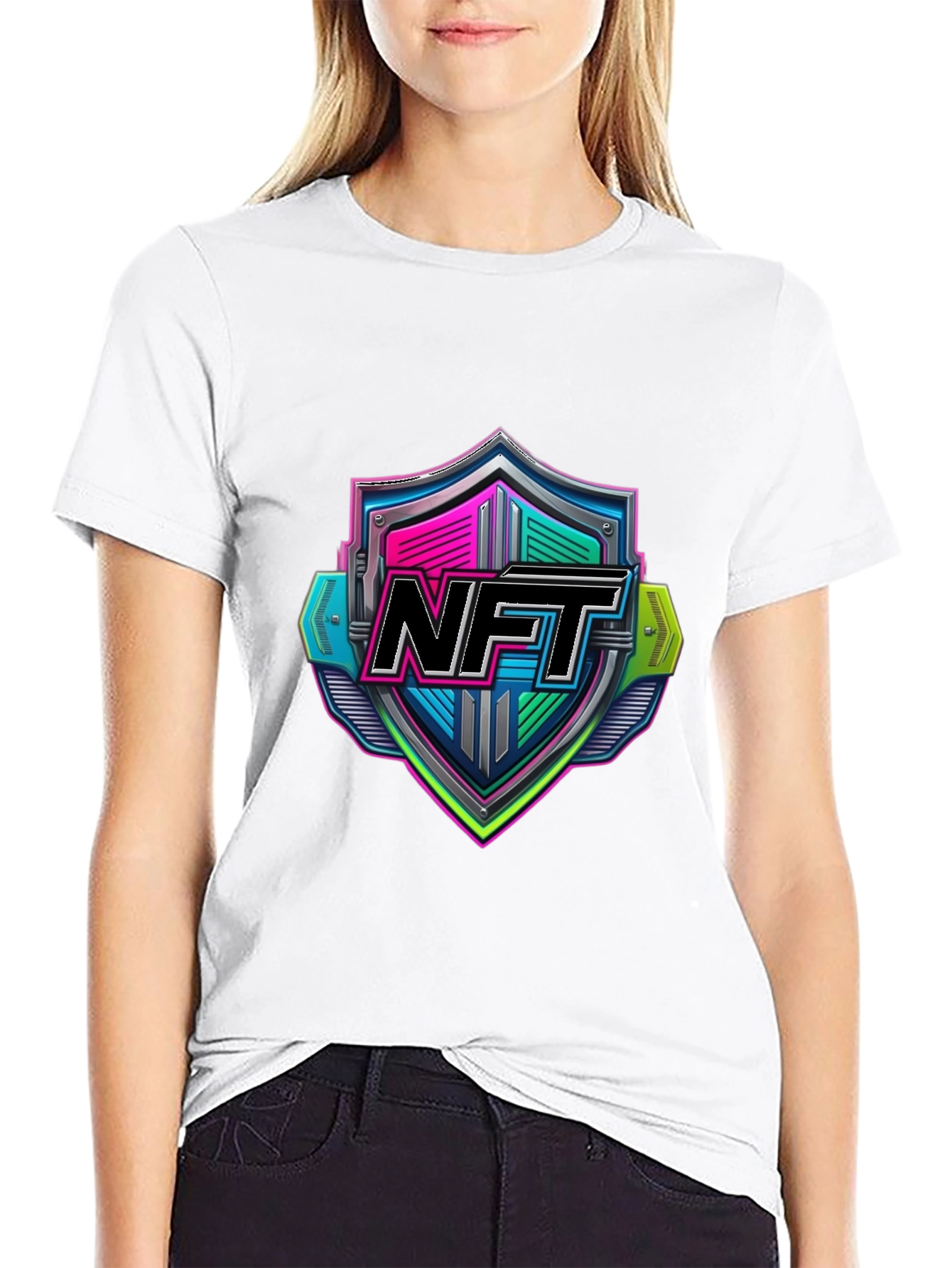 NFT Shield Graphic T-Shirt - Black