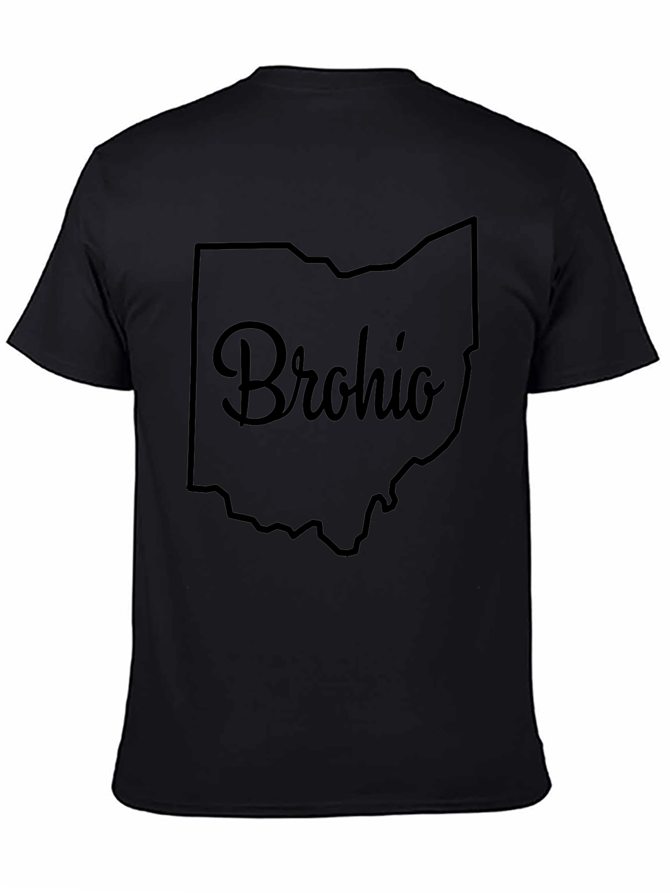 Brohio Ohio State Outline Black T-Shirt