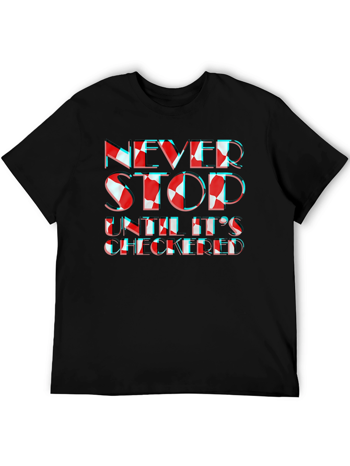 Never Stop Checkered Graphic Tee
