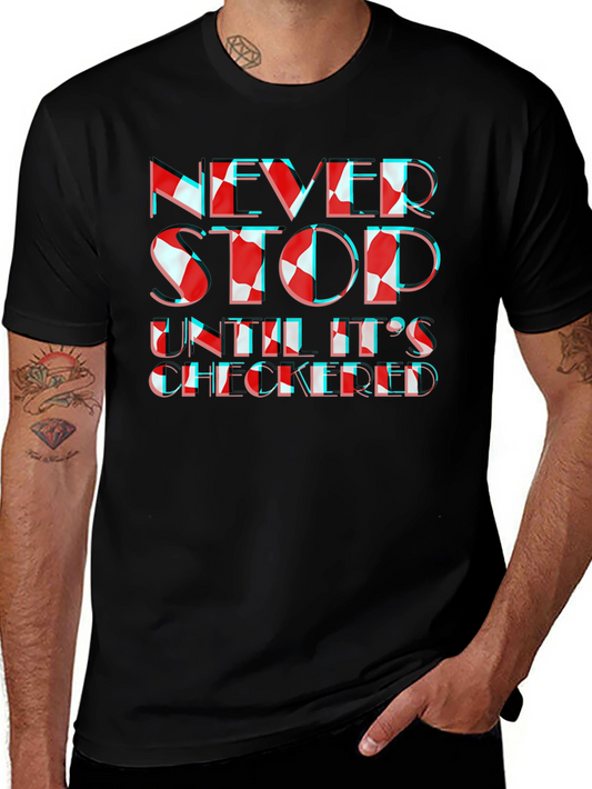 Never Stop Checkered Graphic Tee