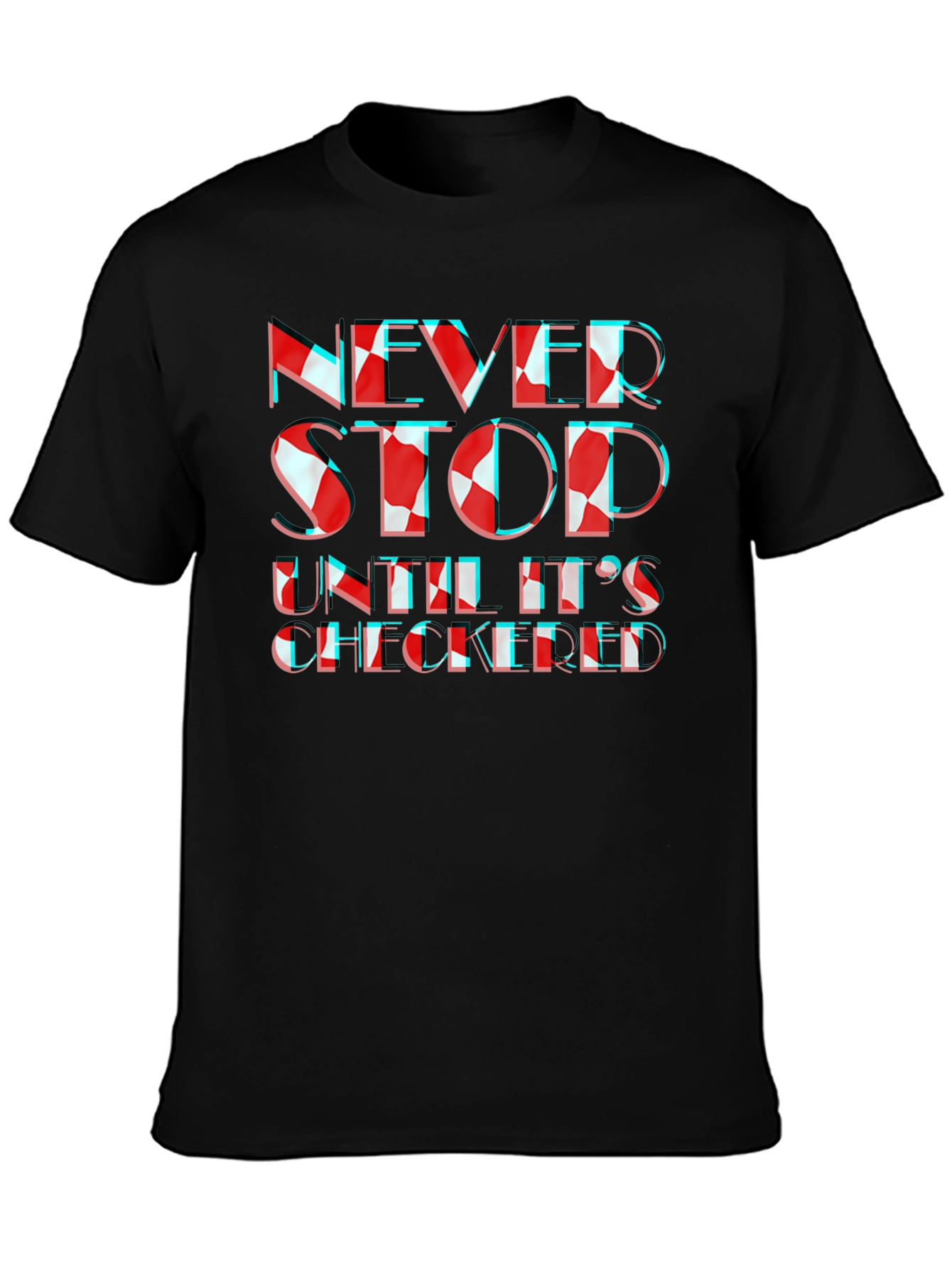 Never Stop Checkered Graphic Tee